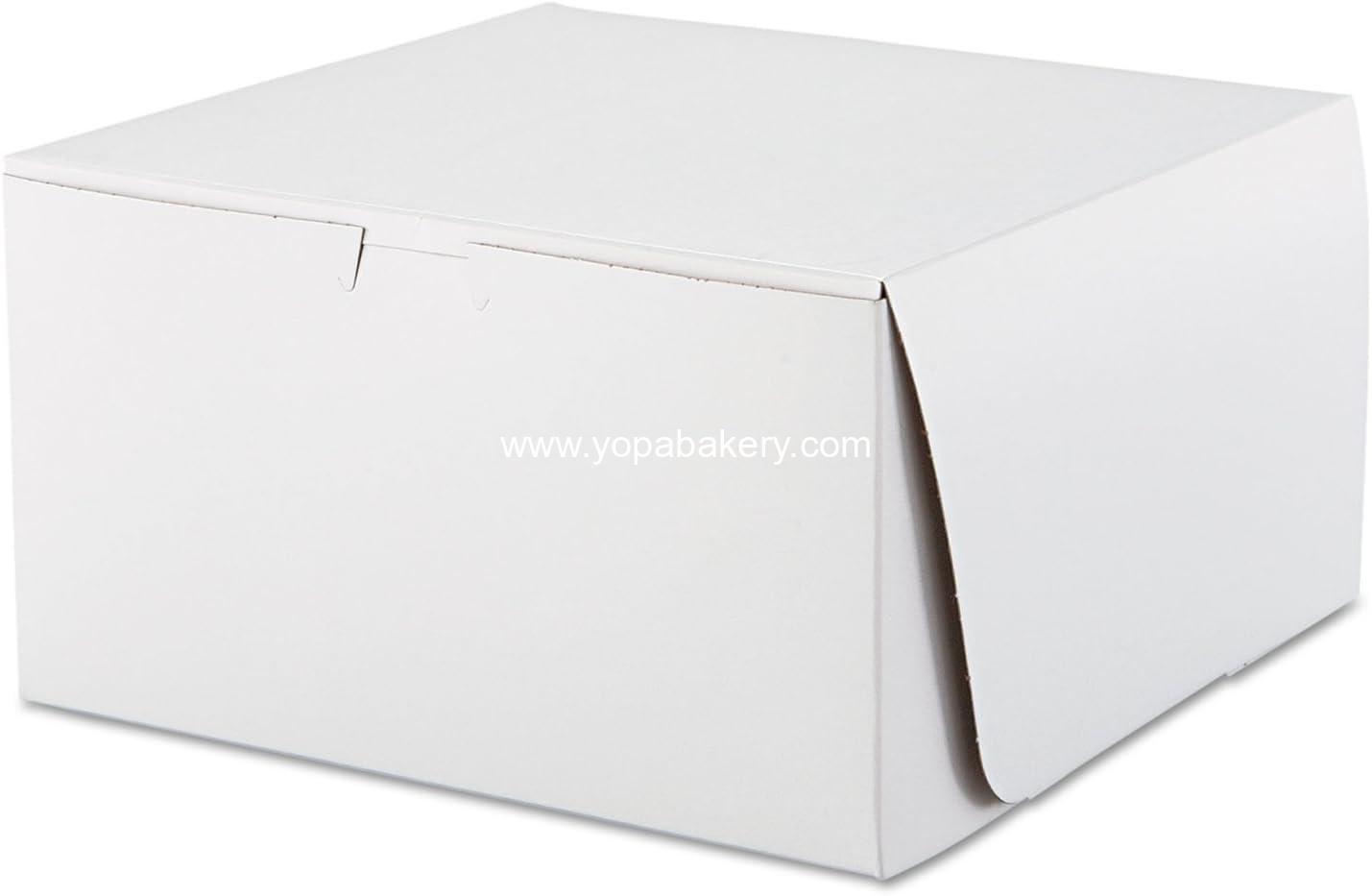 Wholesale Non-Window Lock Corner Bakery Box, Recyclable, Professional Clean Cake and Pastry Boxes, Bulk Pack, 10