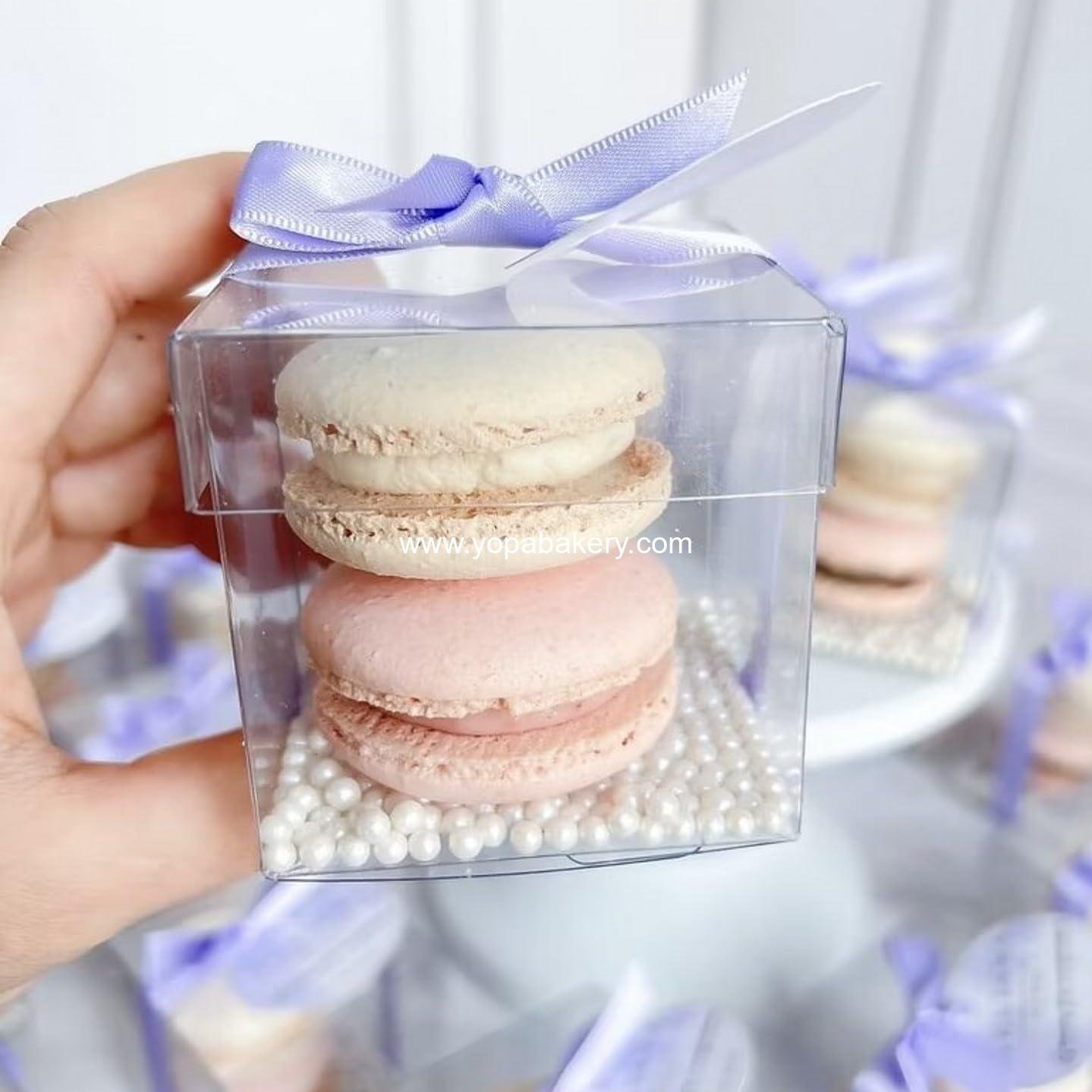 Wholesale 50-Pack Clear Gift Boxes 2"x2"x2" for Macarons, Chocolates, S'mores, and Party Favors - Birthday and Wedding Use - Factory