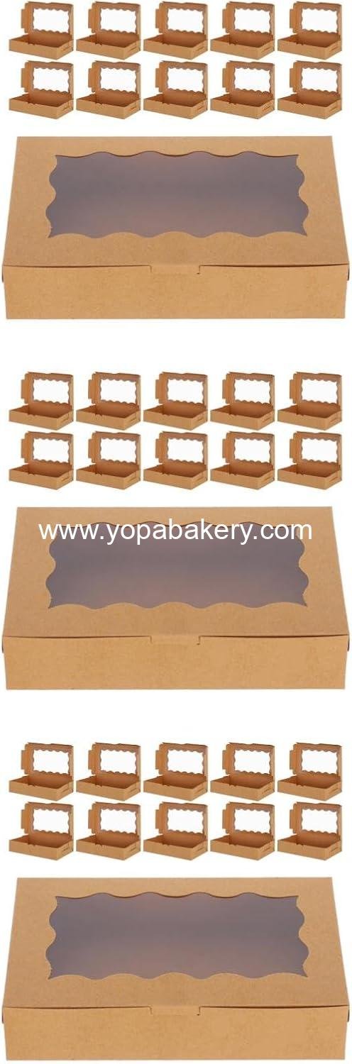 Wholesale 120pcs Windowed Bakery Boxes Square Pastry Containers for Cakes, Cookies, and Desserts - 17.8x11x3.8cm Factory