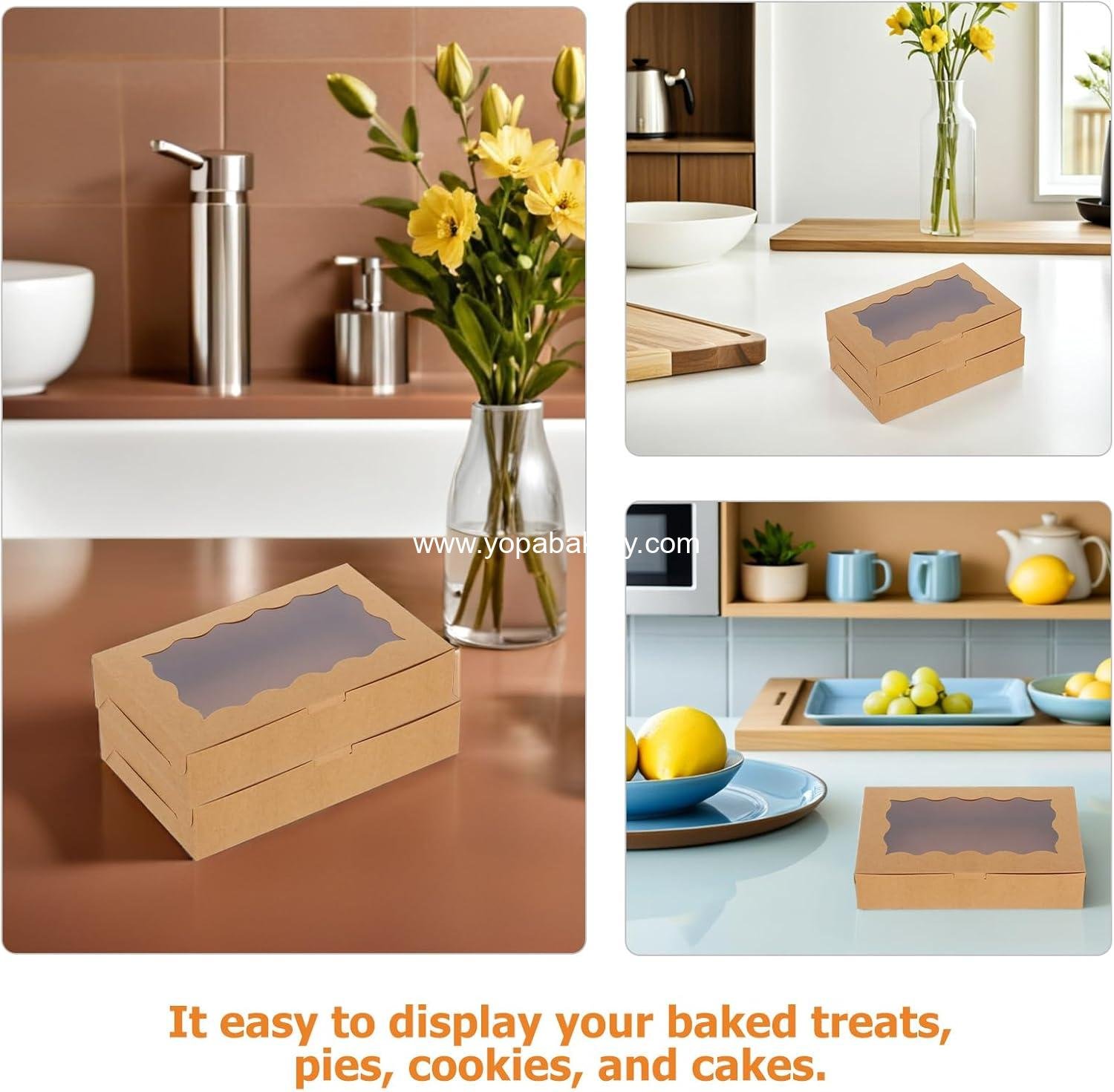Wholesale 120pcs Windowed Bakery Boxes Square Pastry Containers for Cakes, Cookies, and Desserts - 17.8x11x3.8cm Factory