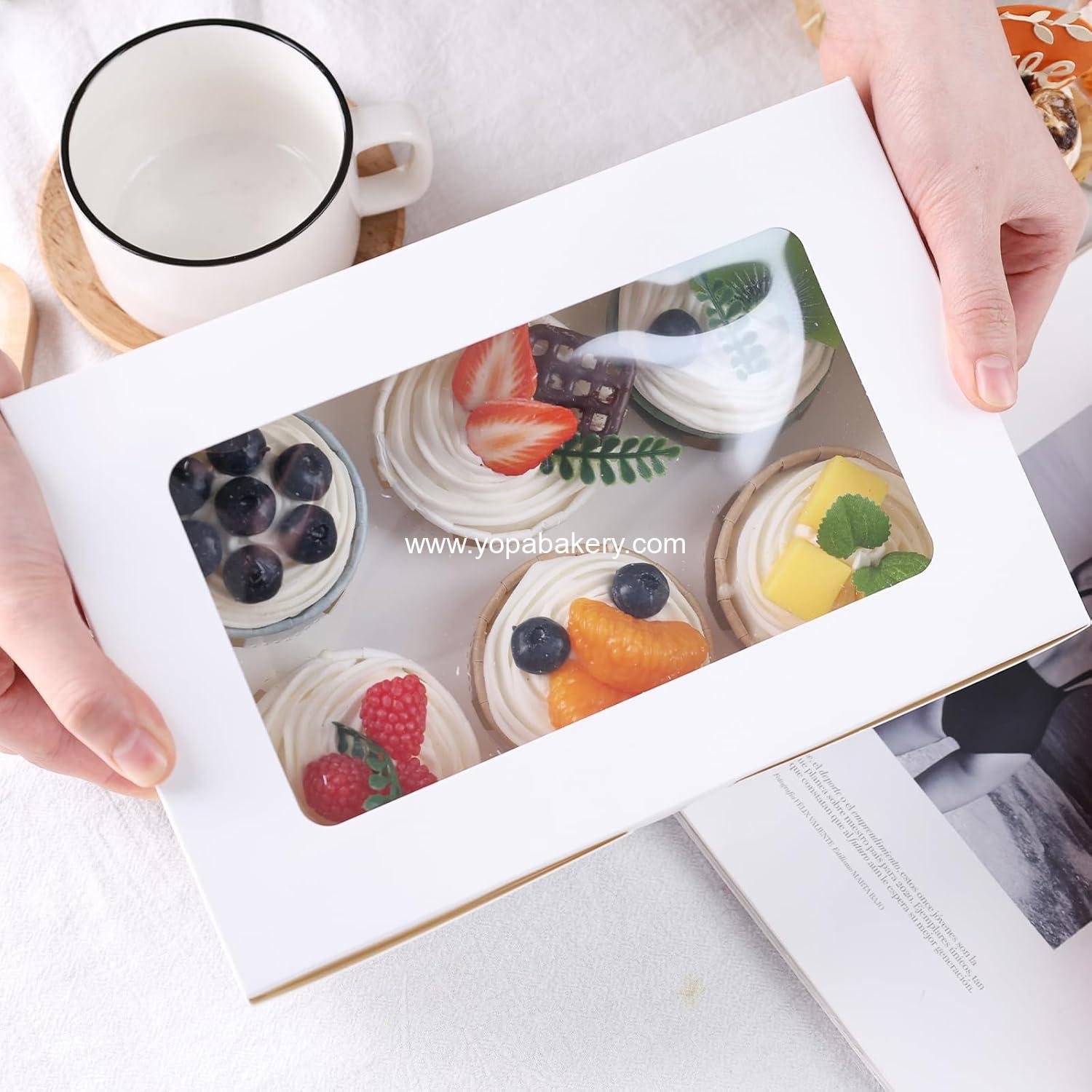 Wholesale 6 Count White Cupcake Boxes, 6 Sets Cupcake Carrier with Window, Holds 36 Pastries for Birthday and Holiday Parties, Bakery Supplies, Manufacturer