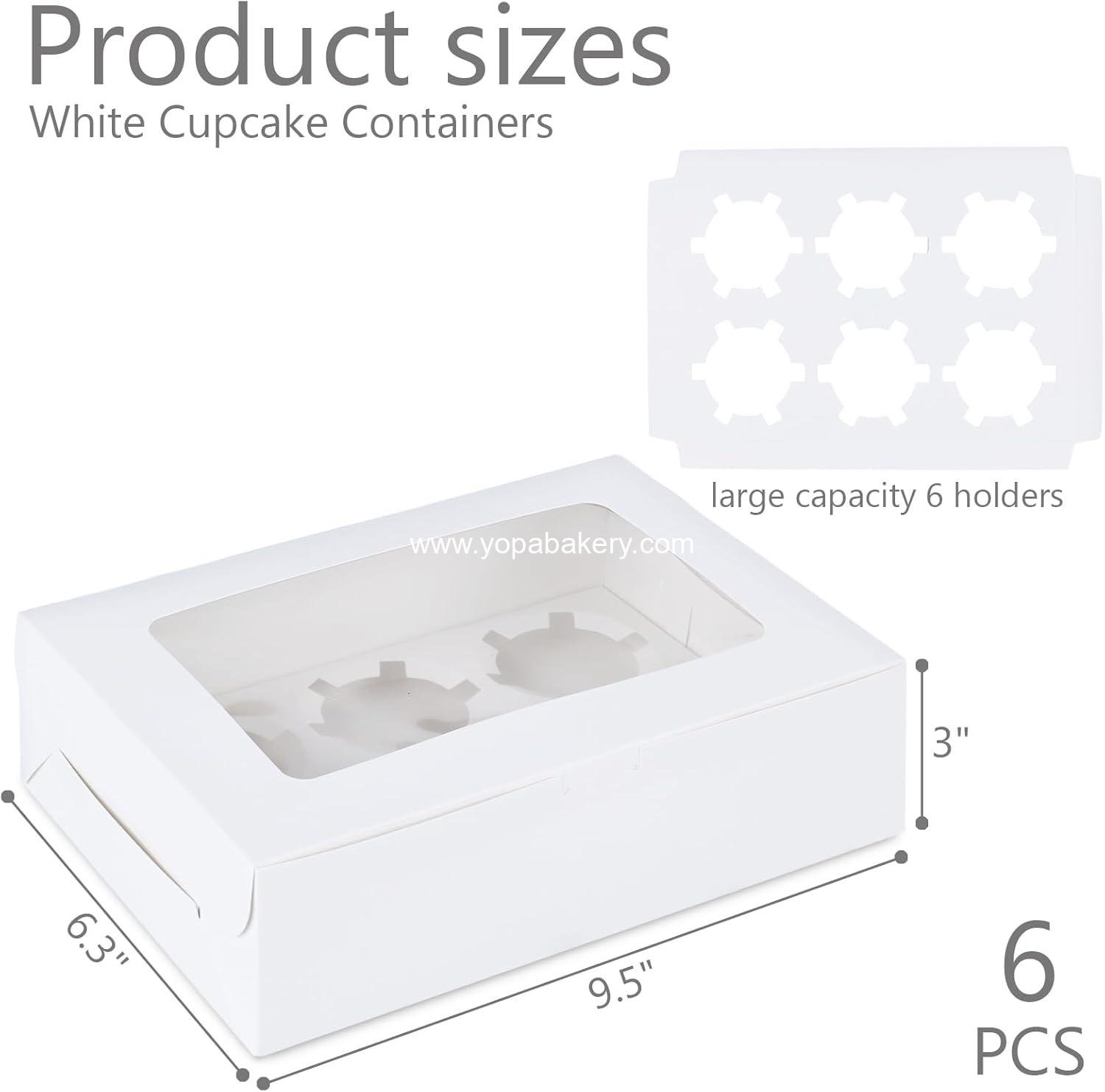Wholesale 6 Count White Cupcake Boxes, 6 Sets Cupcake Carrier with Window, Holds 36 Pastries for Birthday and Holiday Parties, Bakery Supplies, Manufacturer