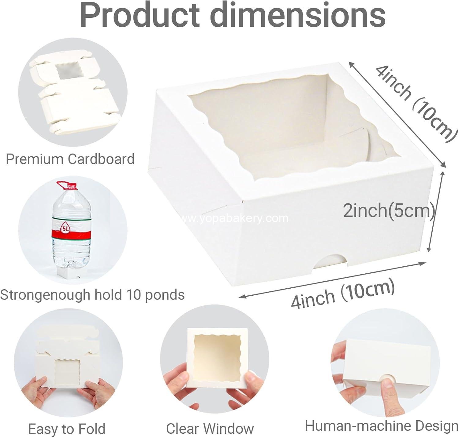 Wholesale 40pcs 4x4x2 Inch Pastry Bakery Boxes with Window for Truffles and Cookies - Factory Wholesale 40pcs 4x4x2 Inch Pastry Bakery Boxes with Window for Truffles and Cookies - Factory