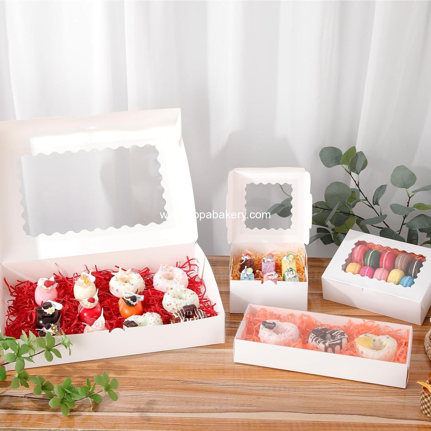Wholesale 50pcs 6x6x3 Inch White Bakery Boxes with Window for Valentine's Day Treats, Ideal for Cookies, Small Pies, Chocolate-Covered Strawberries, Cupcakes, and Pastries - Factory Wholesale 50pcs 6x6x3 Inch White Bakery Boxes with Window for Valentine's Day Treats, Ideal for Cookies, Small Pies, Chocolate-Covered Strawberries, Cupcakes, and Pastries - Factory