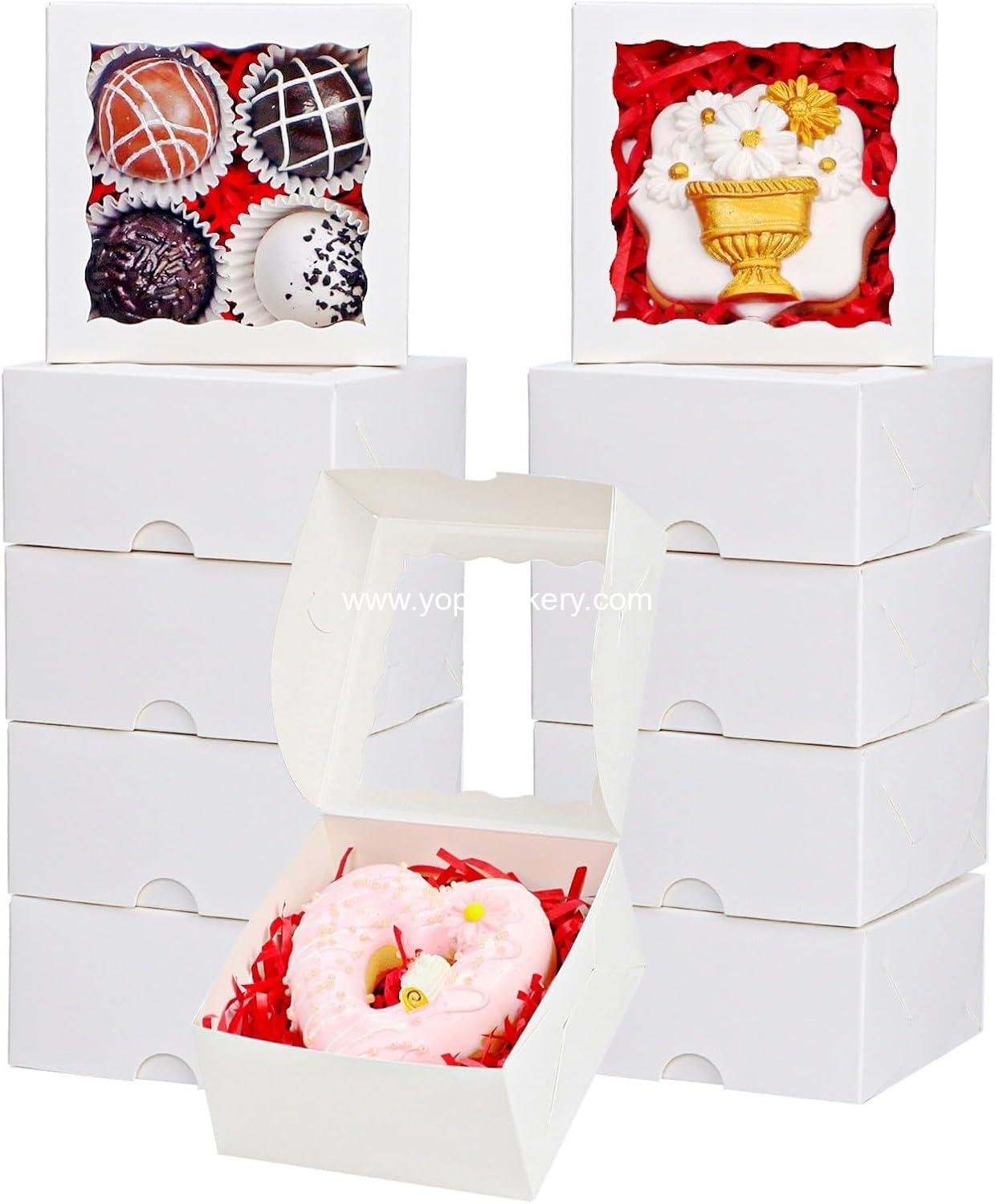 Wholesale 40 Pack Bakery Boxes for Mini Bundt Cakes, Pies, Cinnamon Rolls, 4x4x2 Inches Cookie and Chocolate Truffle Boxes for Party and Wedding Favors Factory