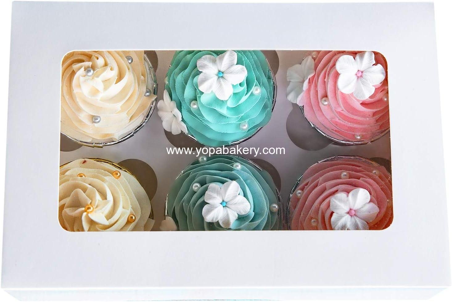 Wholesale Cupcake Boxes with Inserts, 6 Holders, Large 9.5x6.3x3 inch White Bakery Boxes with Window, Food Grade Cake Carrier for Muffins and Gift Treats, Pack of 15 Manufacturer Wholesale Cupcake Boxes with Inserts, 6 Holders, Large 9.5x6.3x3 inch White Bakery Boxes with Window, Food Grade Cake Carrier for Muffins and Gift Treats, Pack of 15 Manufacturer
