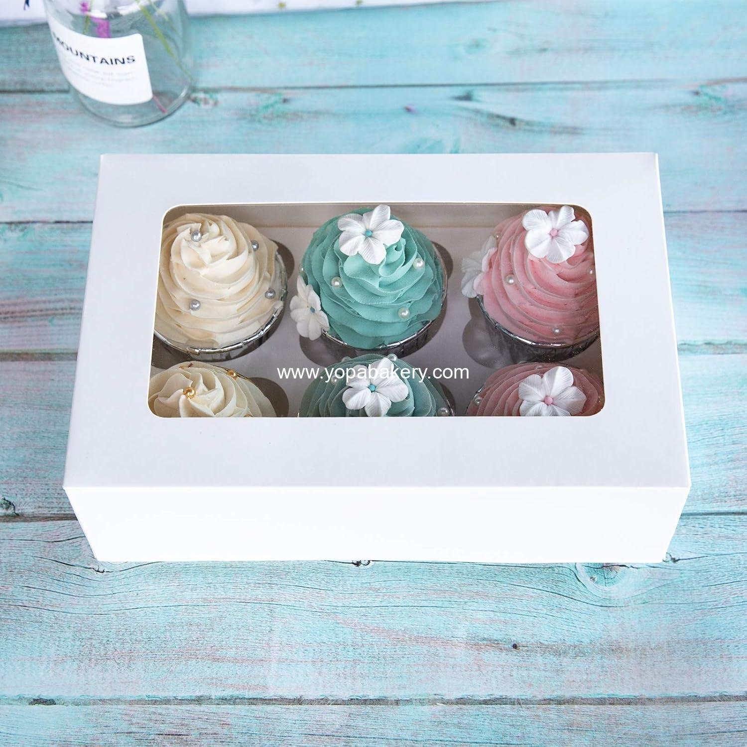 Wholesale Cupcake Boxes with Inserts, 6 Holders, Large 9.5x6.3x3 inch White Bakery Boxes with Window, Food Grade Cake Carrier for Muffins and Gift Treats, Pack of 15 Manufacturer Wholesale Cupcake Boxes with Inserts, 6 Holders, Large 9.5x6.3x3 inch White Bakery Boxes with Window, Food Grade Cake Carrier for Muffins and Gift Treats, Pack of 15 Manufacturer