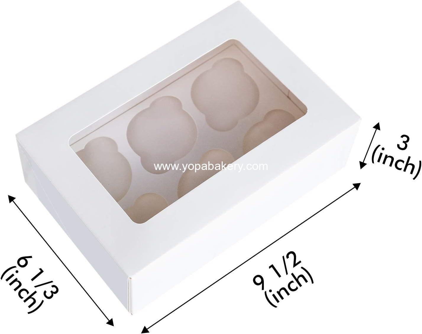 Wholesale Cupcake Boxes with Inserts, 6 Holders, Large 9.5x6.3x3 inch White Bakery Boxes with Window, Food Grade Cake Carrier for Muffins and Gift Treats, Pack of 15 Manufacturer Wholesale Cupcake Boxes with Inserts, 6 Holders, Large 9.5x6.3x3 inch White Bakery Boxes with Window, Food Grade Cake Carrier for Muffins and Gift Treats, Pack of 15 Manufacturer