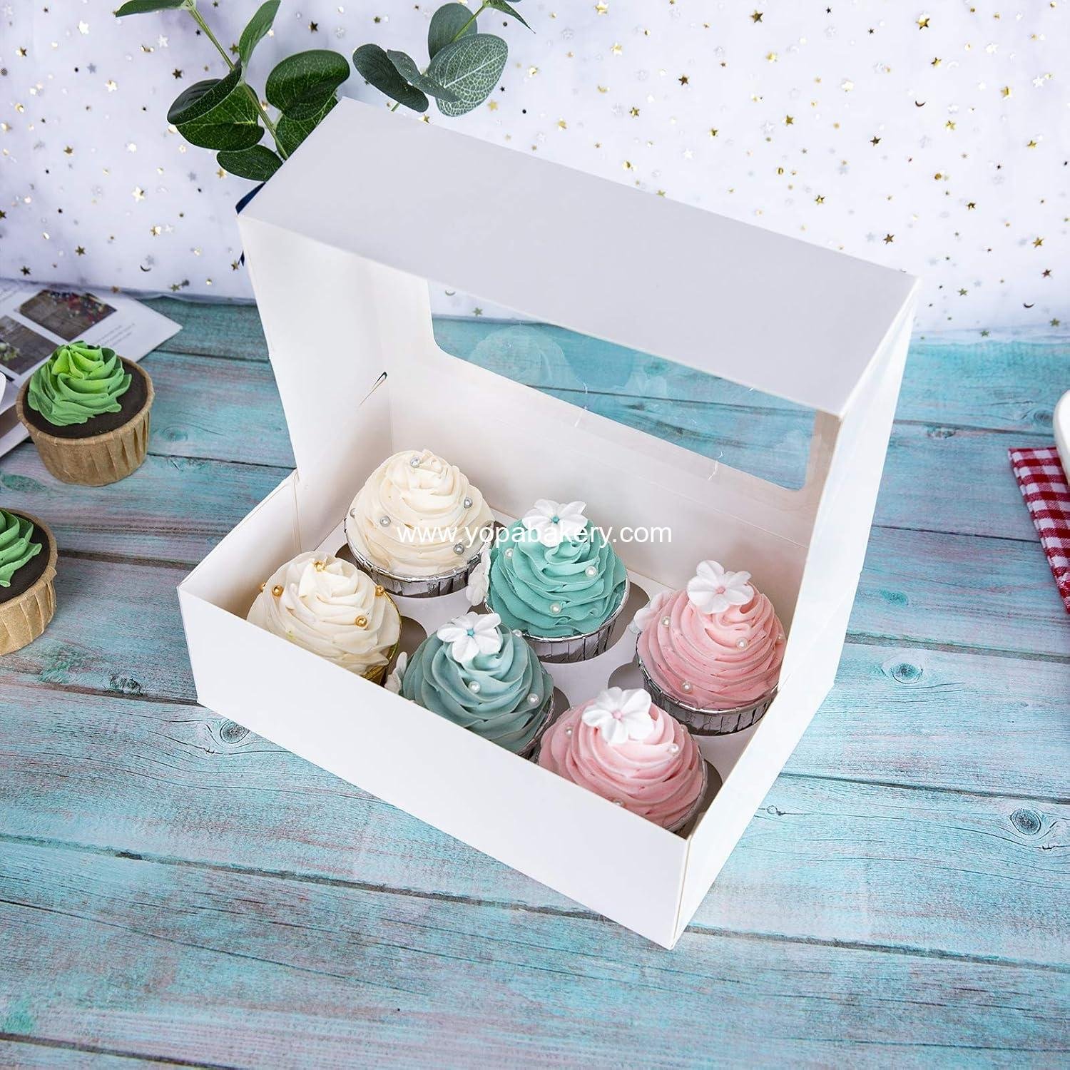Wholesale Cupcake Boxes with Inserts, 6 Holders, Large 9.5x6.3x3 inch White Bakery Boxes with Window, Food Grade Cake Carrier for Muffins and Gift Treats, Pack of 15 Manufacturer Wholesale Cupcake Boxes with Inserts, 6 Holders, Large 9.5x6.3x3 inch White Bakery Boxes with Window, Food Grade Cake Carrier for Muffins and Gift Treats, Pack of 15 Manufacturer