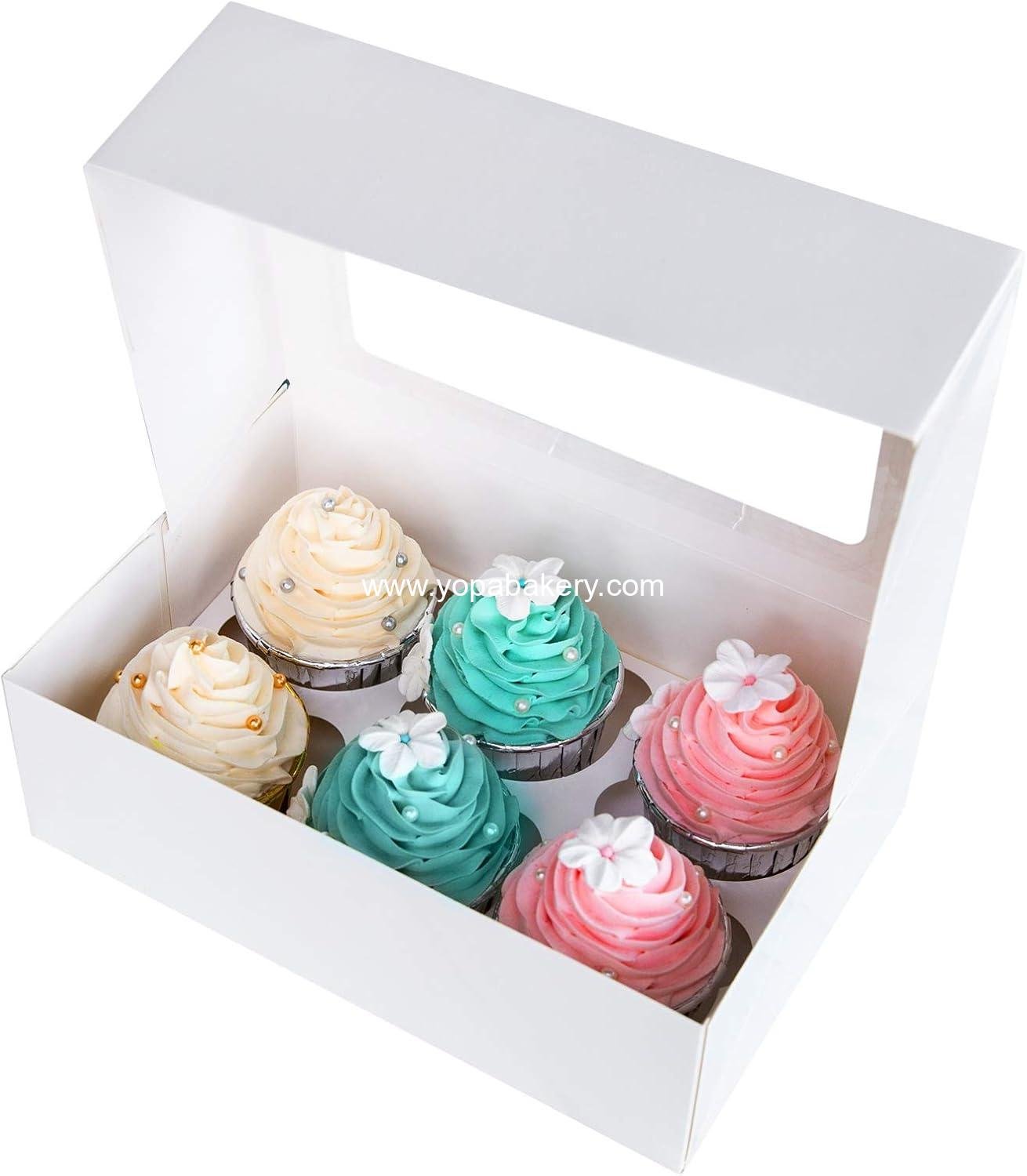 Wholesale Cupcake Boxes with Inserts, 6 Holders, Large 9.5x6.3x3 inch White Bakery Boxes with Window, Food Grade Cake Carrier for Muffins and Gift Treats, Pack of 15 Manufacturer Wholesale Cupcake Boxes with Inserts, 6 Holders, Large 9.5x6.3x3 inch White Bakery Boxes with Window, Food Grade Cake Carrier for Muffins and Gift Treats, Pack of 15 Manufacturer