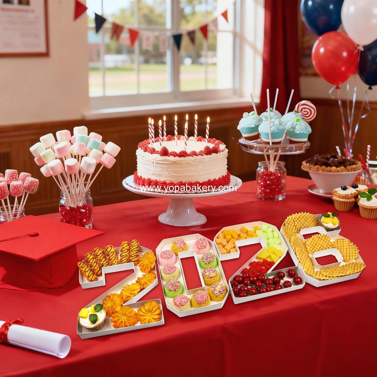 Wholesale 2026 Cardboard Numbers, 4 Pack, 10.25 Inch Fillable for Graduation Parties, Charcuterie Tray, Candy Display Box - Cardboard Decor, Factory