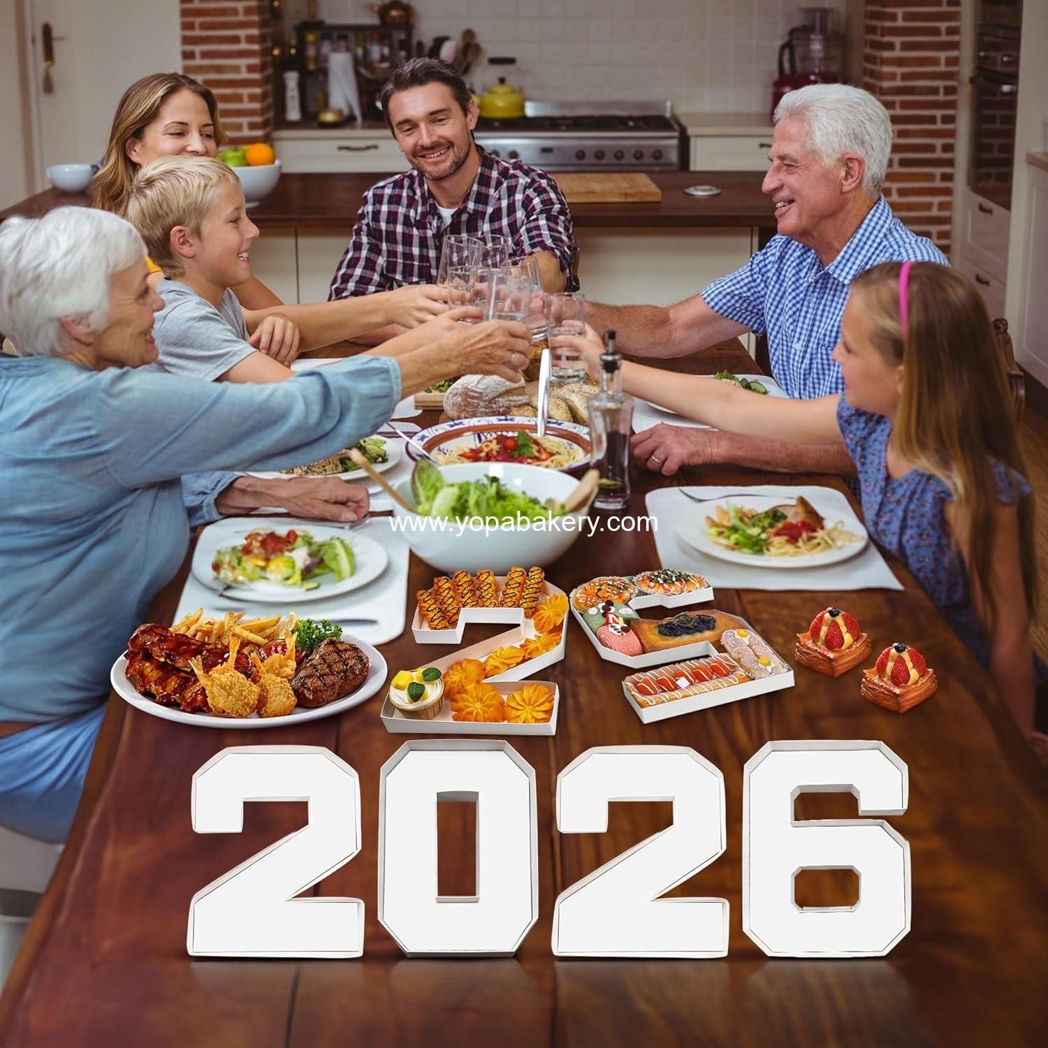 Wholesale 2026 Cardboard Numbers, 4 Pack, 10.25 Inch Fillable for Graduation Parties, Charcuterie Tray, Candy Display Box - Cardboard Decor, Factory