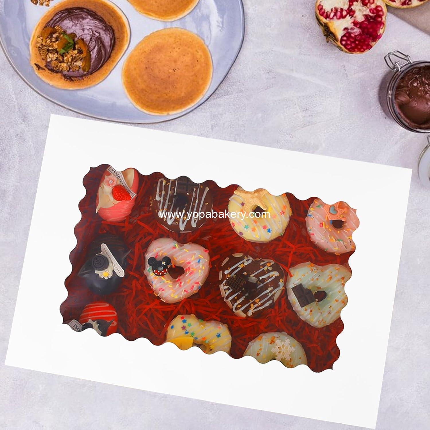 Wholesale 10-Pack Cookie Boxes 16x11x2.5 Inches with Window, Auto-Popup Bakery Boxes for Muffins, Cookies, and 12 Donuts - Manufacturer