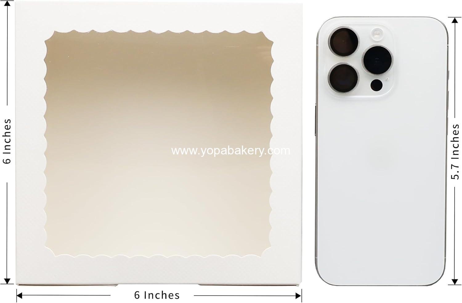 Wholesale 50pcs 6x6x3 Inch White Cupcake Boxes with Window - Perfect for Cookies, Macarons, Pastries, Donuts, Muffins, and Chocolate-Covered Strawberries Factory