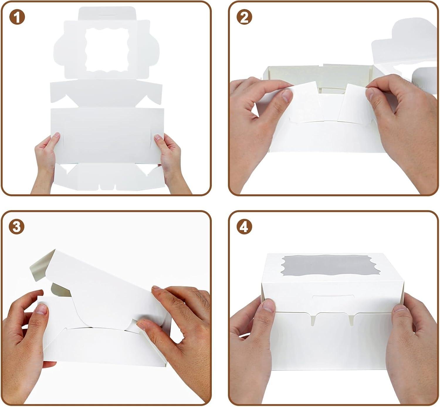 Wholesale 20pcs 5x5x2.5 Inch Cookie Boxes with Window for Desserts, Treats, and Chocolate Covered Strawberries for Weddings and Birthdays Factory