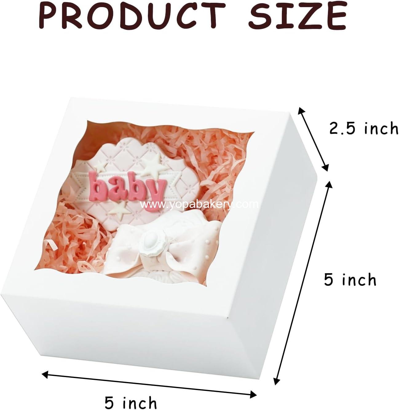 Wholesale 20pcs 5x5x2.5 Inch Cookie Boxes with Window for Desserts, Treats, and Chocolate Covered Strawberries for Weddings and Birthdays Factory