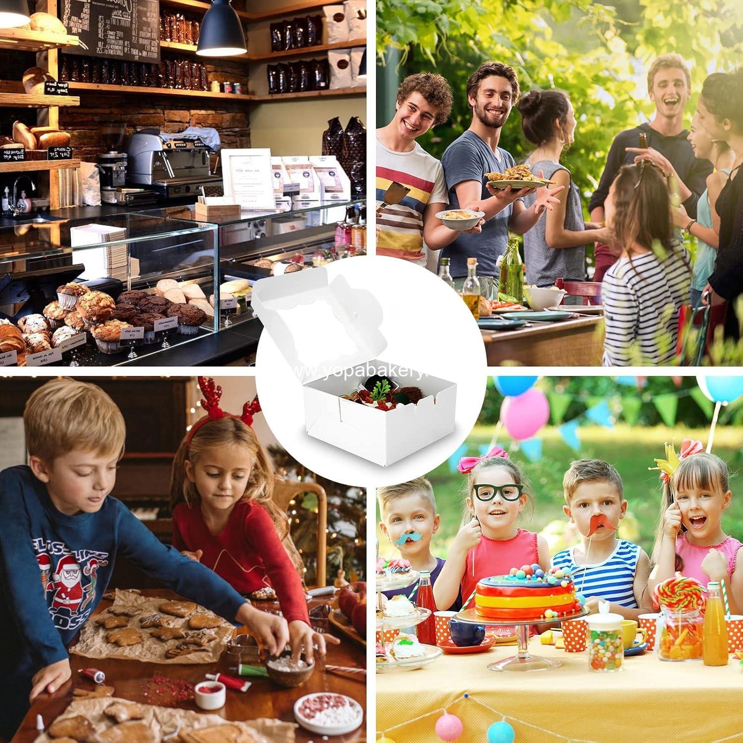 Wholesale 20pcs 5x5x2.5 Inch Cookie Boxes with Window for Desserts, Treats, and Chocolate Covered Strawberries for Weddings and Birthdays Factory