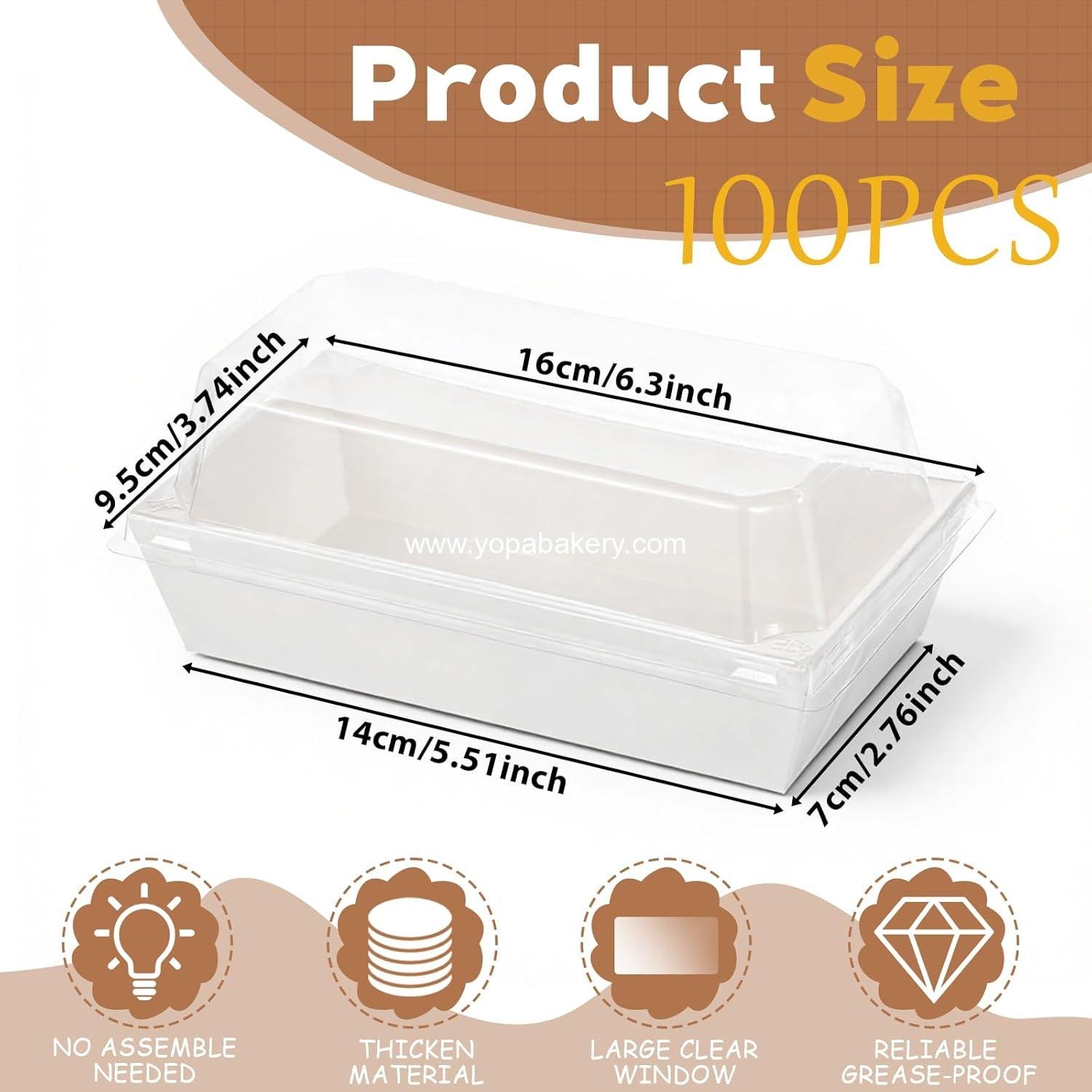 Wholesale 100 Pack Clear Lid Charcuterie Boxes, White Bakery Boxes, Paper Cookie Box, Small Treat Box for Pastries, Sandwiches, Cupcakes, and Desserts To Go - Factory