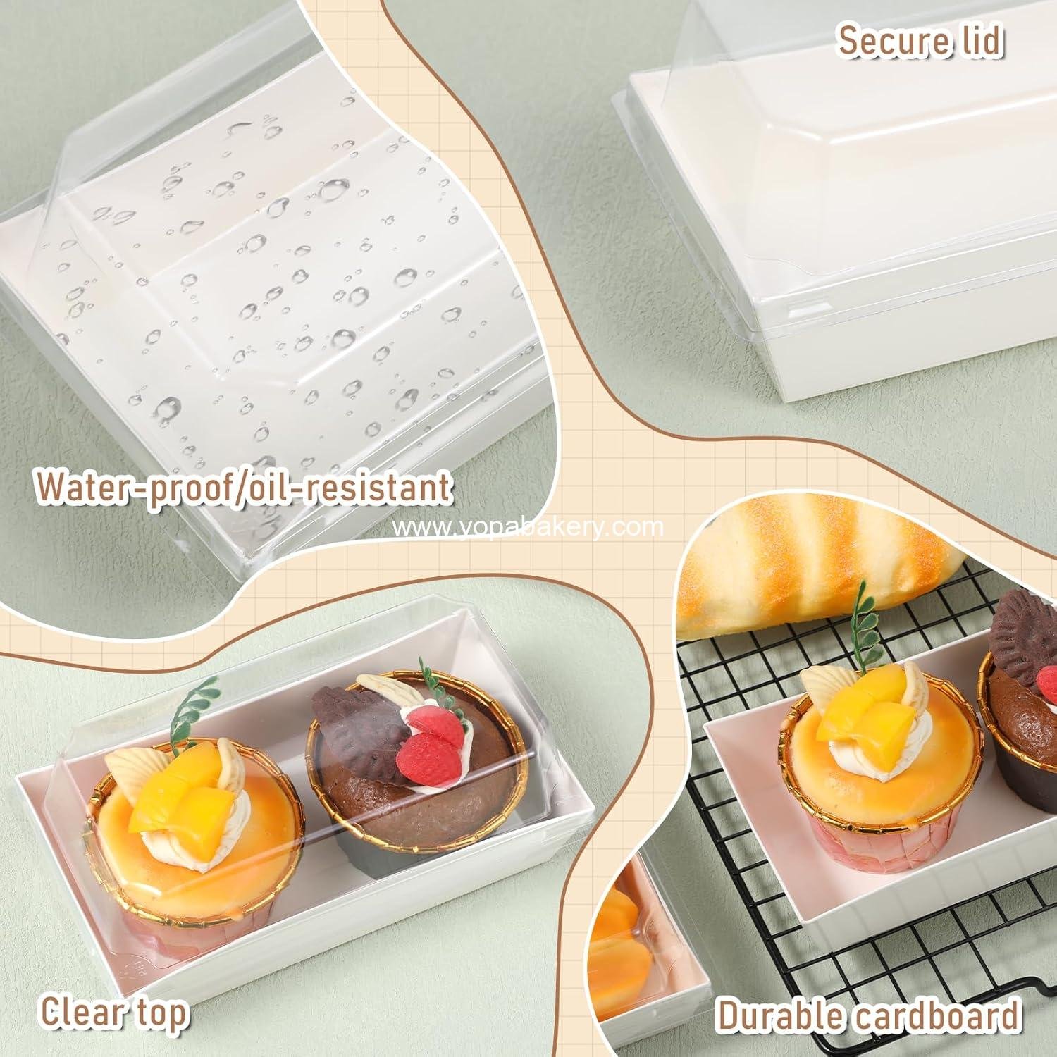 Wholesale 100 Pack Clear Lid Charcuterie Boxes, White Bakery Boxes, Paper Cookie Box, Small Treat Box for Pastries, Sandwiches, Cupcakes, and Desserts To Go - Factory