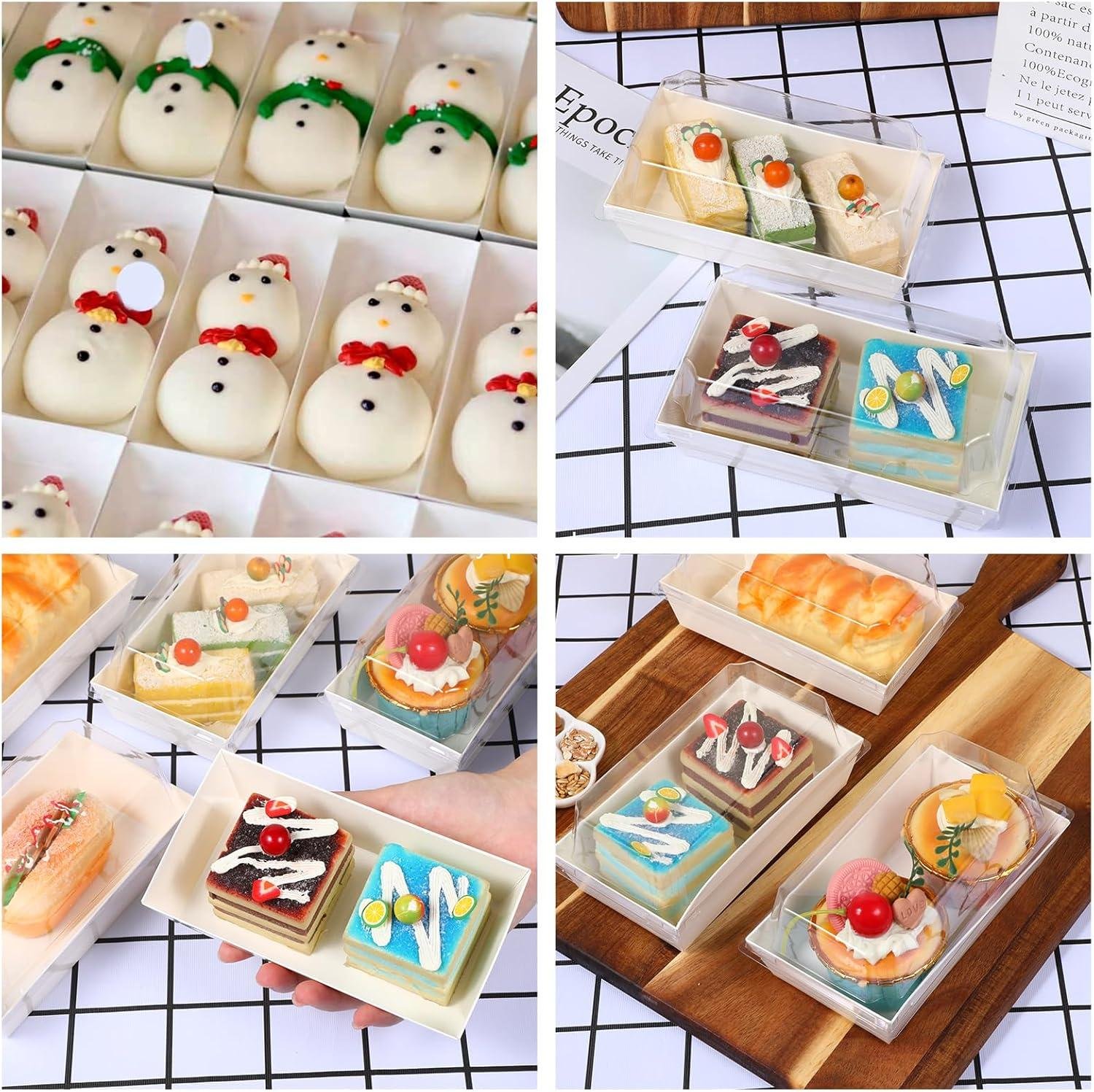 Wholesale 100 Pack Clear Lid Charcuterie Boxes, White Bakery Boxes, Paper Cookie Box, Small Treat Box for Pastries, Sandwiches, Cupcakes, and Desserts To Go - Factory