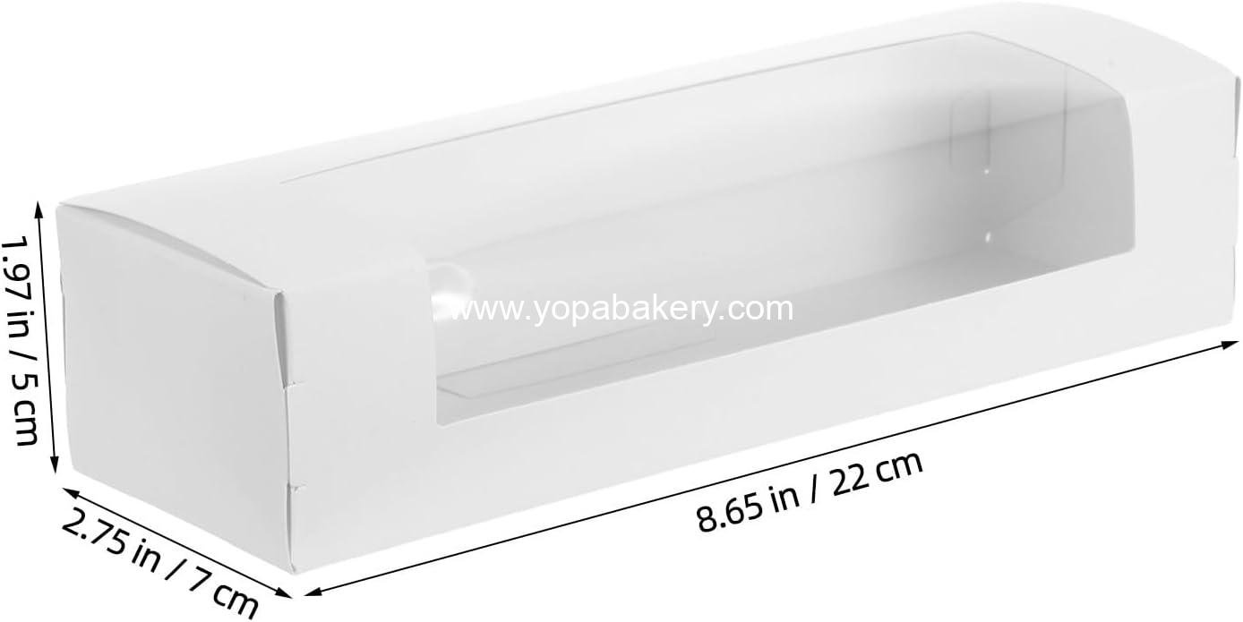 Wholesale 20PCS Bakery Box with Window - Rectangular Cake Dessert Packaging for Pies, Pastries, and Donuts - Size 22x7x5cm - Factory