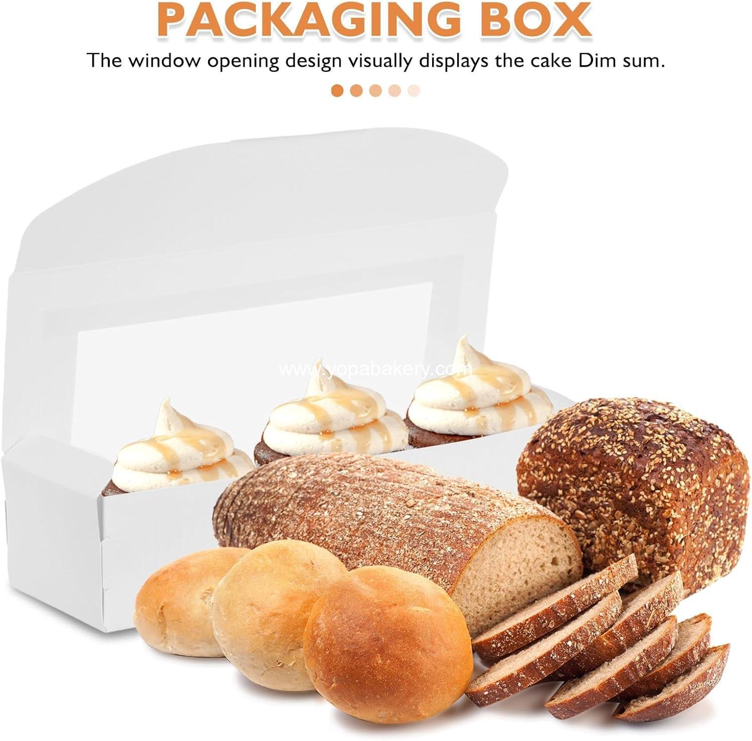 Wholesale 20PCS Bakery Box with Window - Rectangular Cake Dessert Packaging for Pies, Pastries, and Donuts - Size 22x7x5cm - Factory