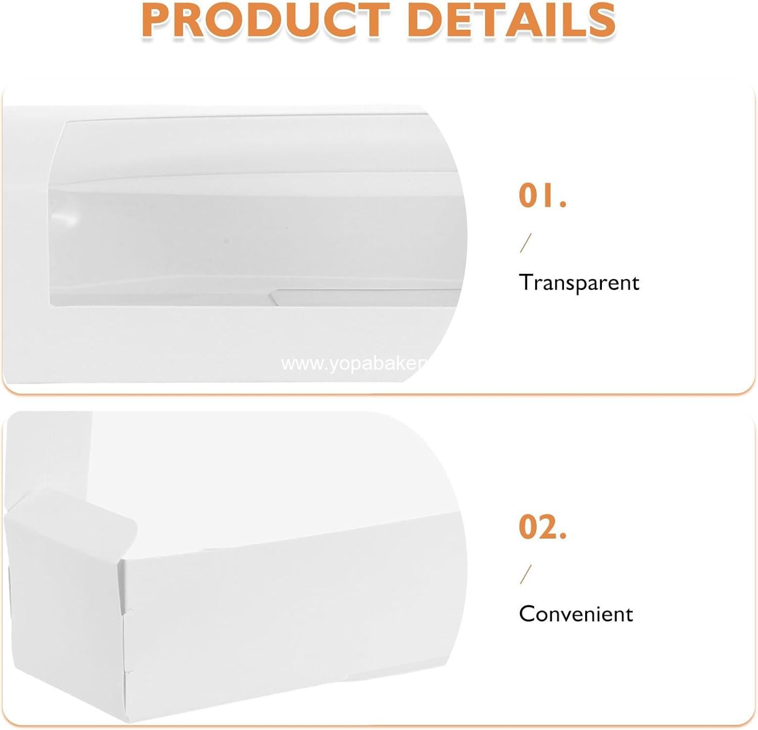 Wholesale 20PCS Bakery Box with Window - Rectangular Cake Dessert Packaging for Pies, Pastries, and Donuts - Size 22x7x5cm - Factory