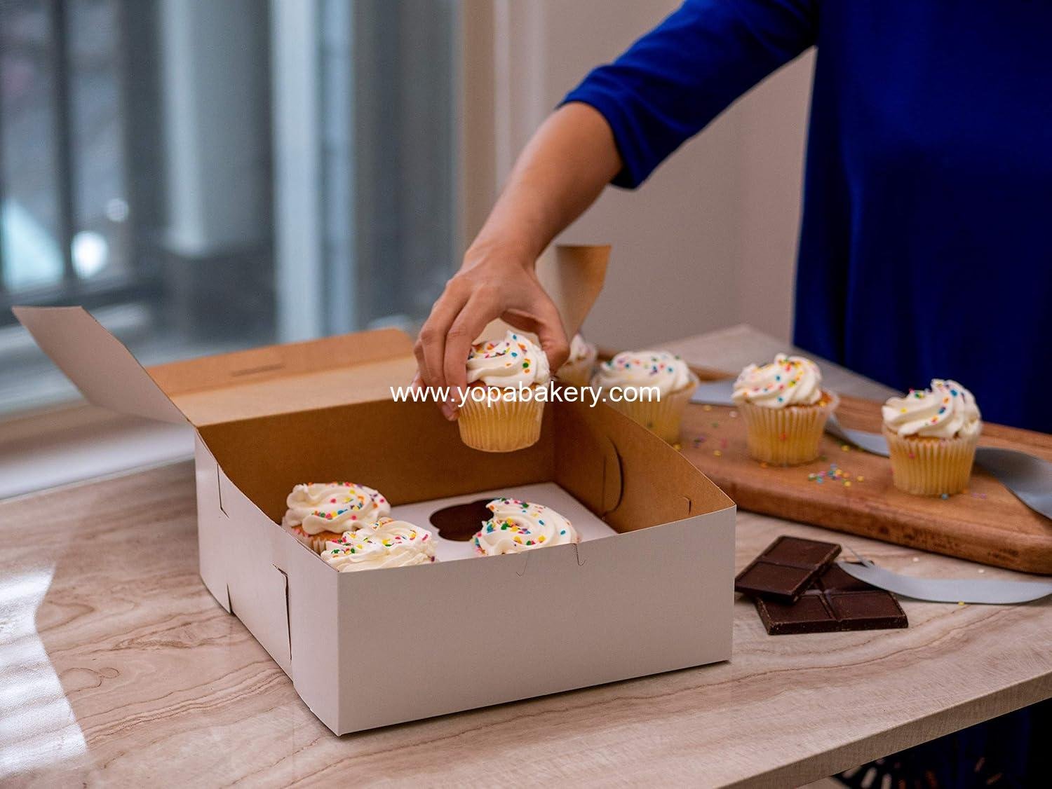 Wholesale Premium Clay-Coated Kraft Paperboard Non-Window Lock Corner Bakery Box, 12