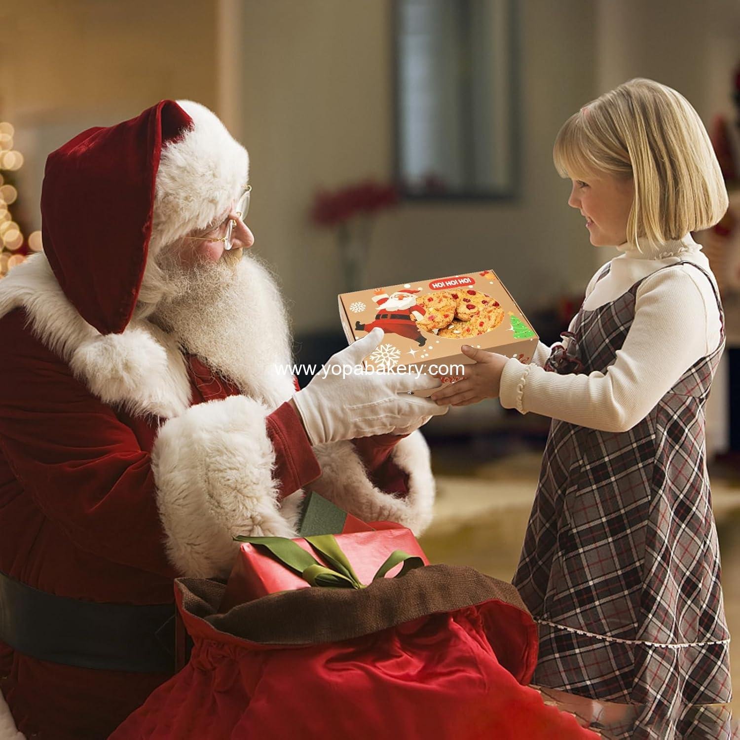 Wholesale 12 PCS Christmas Cookie Boxes for Gift Giving - Bakery Treat Boxes with Window for Pastries, Cupcakes, Brownies, and Donuts - Dimensions: 8.75 x 5.75 x 2.75 Inches - Factory