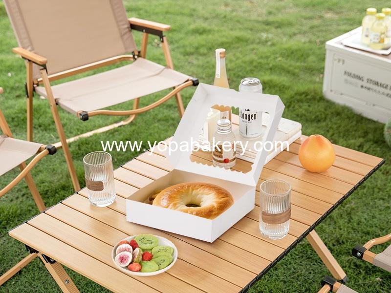 Wholesale 20 Pcs Bakery Boxes with Window, Auto-Pop-Up 10x10x2.5 inches White Treat Boxes for Chocolate Covered Strawberries, Pie, Donuts, Pastries, Cookies, and Desserts - Factory