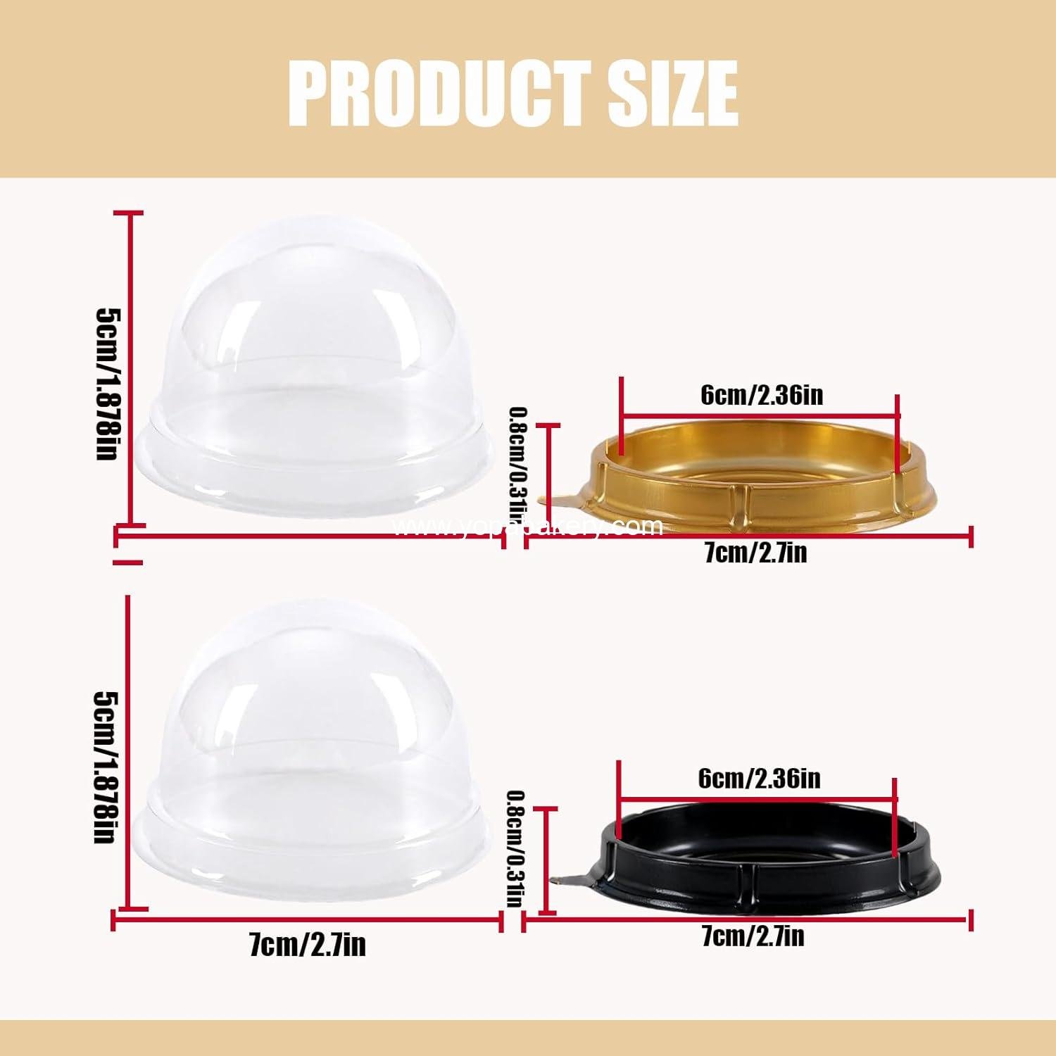 Wholesale 50Pcs Clear Plastic Mini Cake Box with Dome Lids, Mini Muffin and Mooncake Container, Pastry Baking Packaging for Weddings and Birthdays (Gold Base) - Factory Wholesale 50Pcs Clear Plastic Mini Cake Box with Dome Lids, Mini Muffin and Mooncake Container, Pastry Baking Packaging for Weddings and Birthdays (Gold Base) - Factory