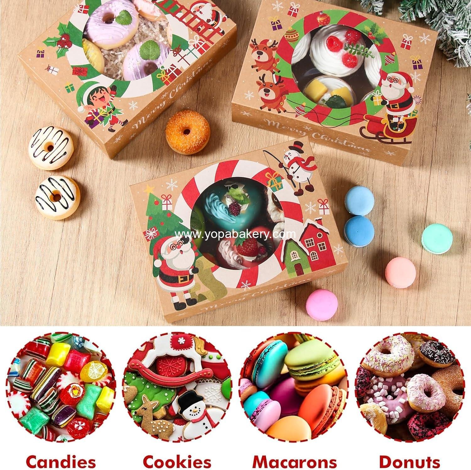Wholesale 12pcs Christmas Cookie Boxes for Gift Giving – 3 Styles of Brown Kraft Paper Bakery Containers with Window, Holiday Treat Boxes with Lids for Cookies, Cupcakes, Donuts, and Candy - Factory Wholesale 12pcs Christmas Cookie Boxes for Gift Giving – 3 Styles of Brown Kraft Paper Bakery Containers with Window, Holiday Treat Boxes with Lids for Cookies, Cupcakes, Donuts, and Candy - Factory