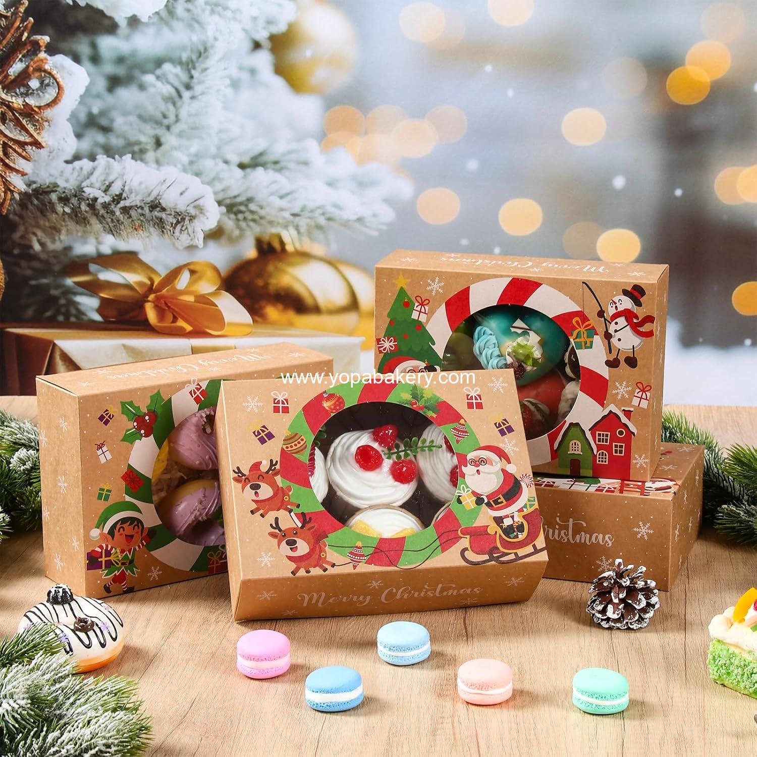 Wholesale 12pcs Christmas Cookie Boxes for Gift Giving – 3 Styles of Brown Kraft Paper Bakery Containers with Window, Holiday Treat Boxes with Lids for Cookies, Cupcakes, Donuts, and Candy - Factory Wholesale 12pcs Christmas Cookie Boxes for Gift Giving – 3 Styles of Brown Kraft Paper Bakery Containers with Window, Holiday Treat Boxes with Lids for Cookies, Cupcakes, Donuts, and Candy - Factory
