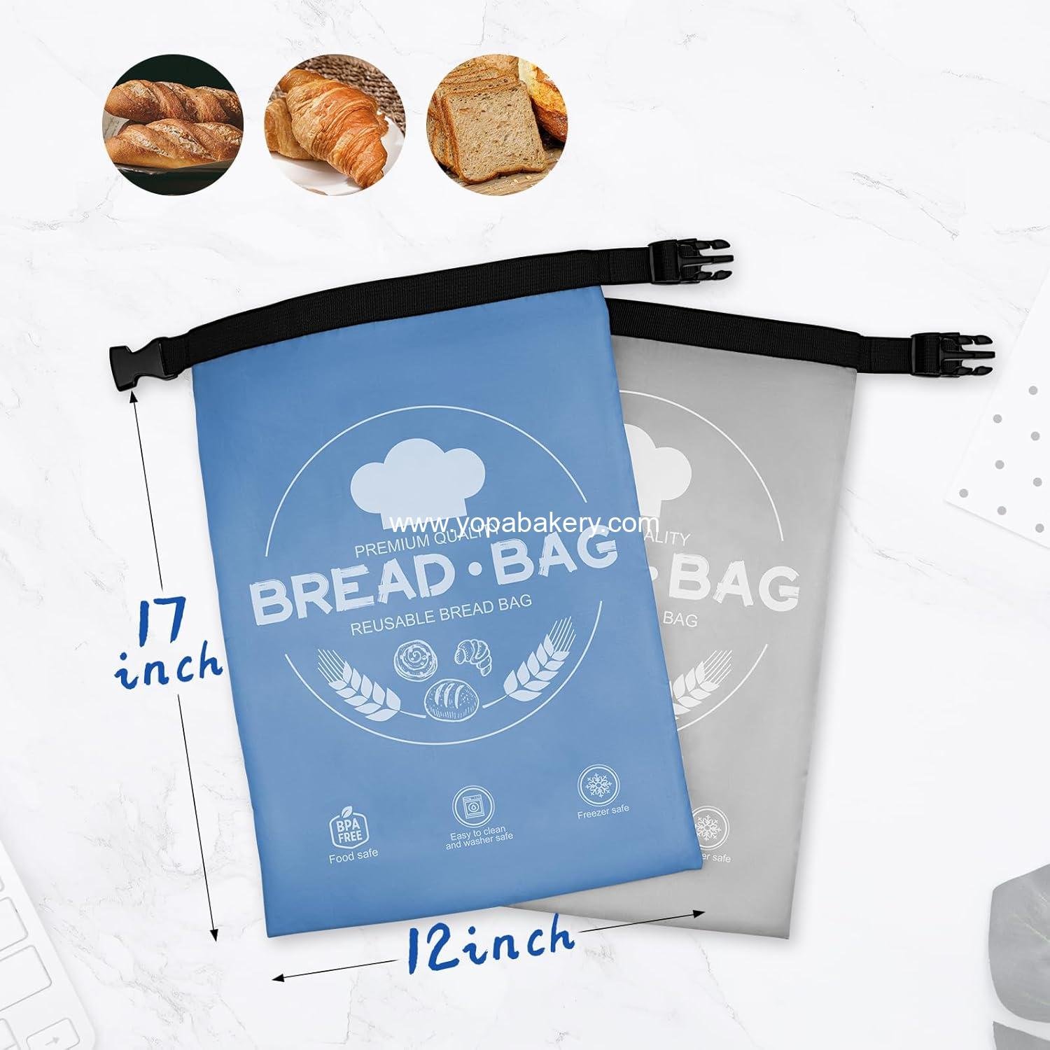 OEM Wholesale Beeswax Wrap Bread Bags - Reusable Zipper Sourdough Storage Bag 2-Pack, Large Size for Freshness, Freezer-Safe, Eco-Friendly (Blue & Grey) Factory