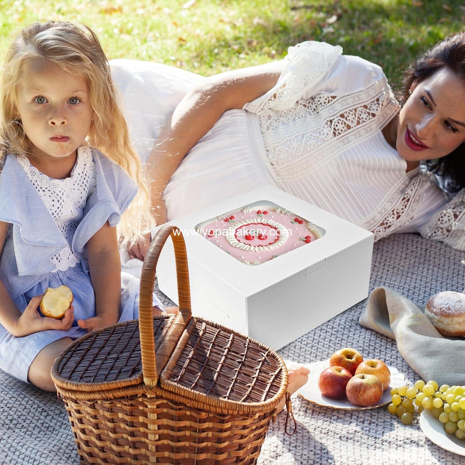 Wholesale 15 Sets Cake Boxes 10x10x5 Inches with Cake Boards, Disposable Containers with Lids for Valentine's Day Mother's Day Cheesecake, Cake - Factory