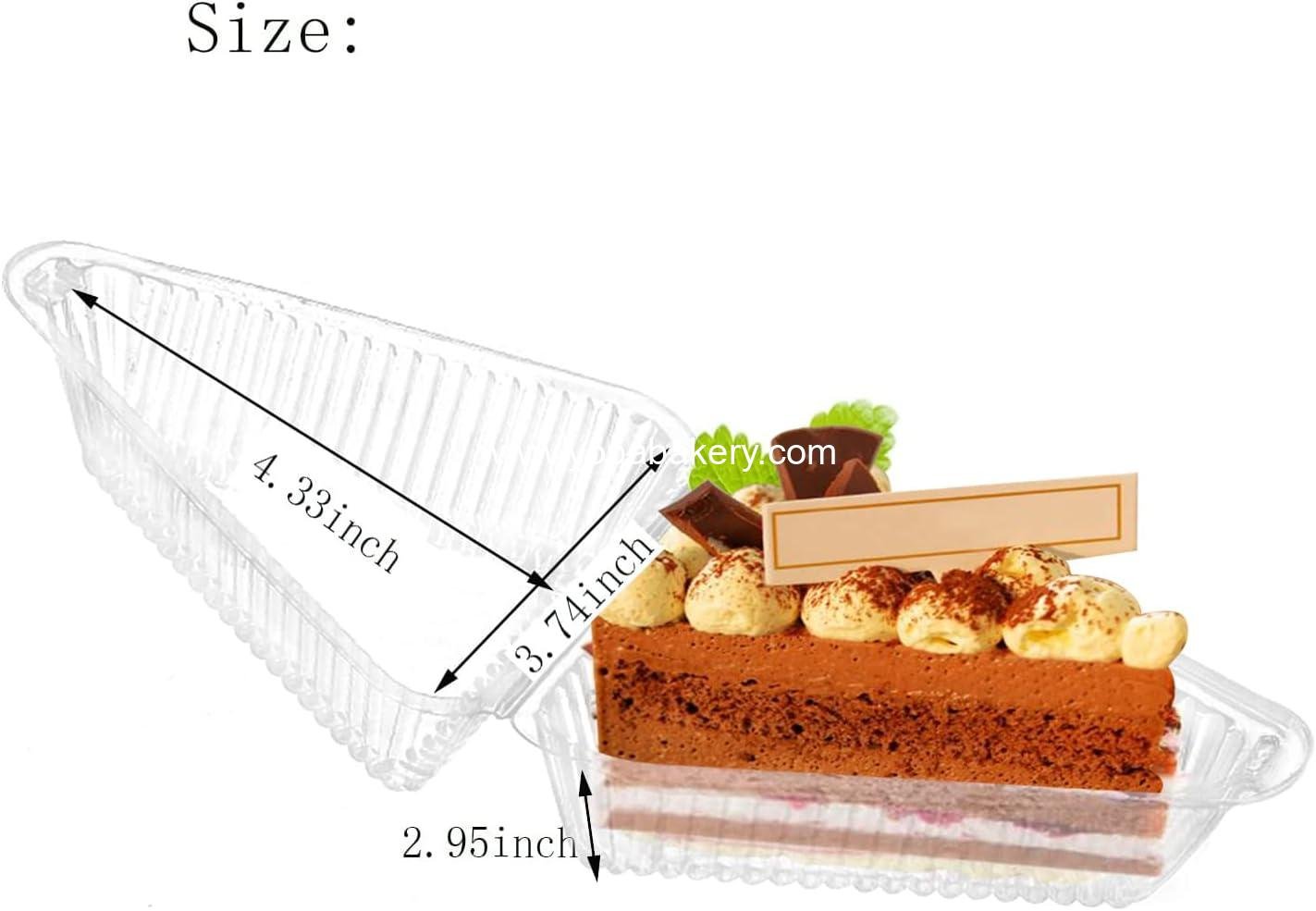 Wholesale 100 Pieces Cake Slice Plastic Containers 4.33 Inches Hinged Lid for Cheesecake, Bakery, and Home Use Factory