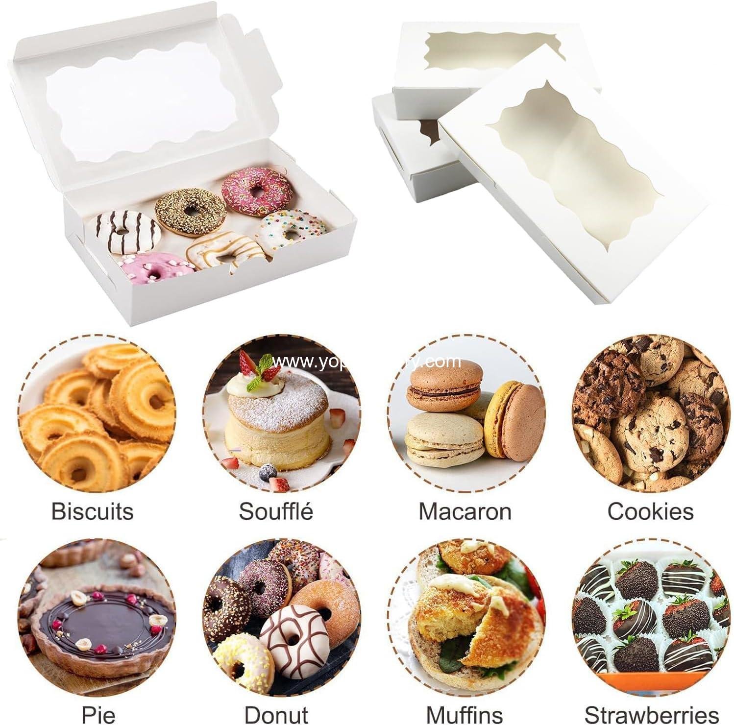 Wholesale White Treat Boxes with Window - 7x4.3x1.5 Inch Paperboard Cookie Box Containers for Desserts, Chocolates, Covered Strawberries, and Macaroons (20PCS) Factory Wholesale White Treat Boxes with Window - 7x4.3x1.5 Inch Paperboard Cookie Box Containers for Desserts, Chocolates, Covered Strawberries, and Macaroons (20PCS) Factory