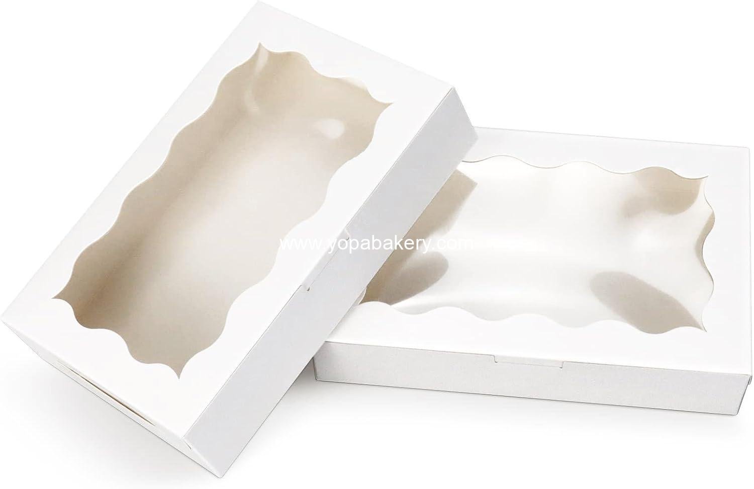 Wholesale White Treat Boxes with Window - 7x4.3x1.5 Inch Paperboard Cookie Box Containers for Desserts, Chocolates, Covered Strawberries, and Macaroons (20PCS) Factory Wholesale White Treat Boxes with Window - 7x4.3x1.5 Inch Paperboard Cookie Box Containers for Desserts, Chocolates, Covered Strawberries, and Macaroons (20PCS) Factory