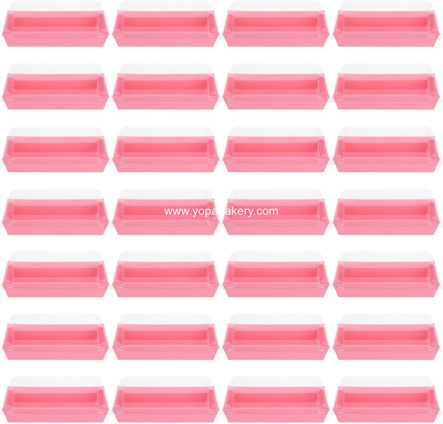 VALICLUD 50pcs Rectangular Baking Food Boxes with Plastic Lids Heat-resistant Pastry Containers for Sandwiches Wraps and Baked Goods Large Disposable Paper Charcuterie Boxes for Kitchen Use