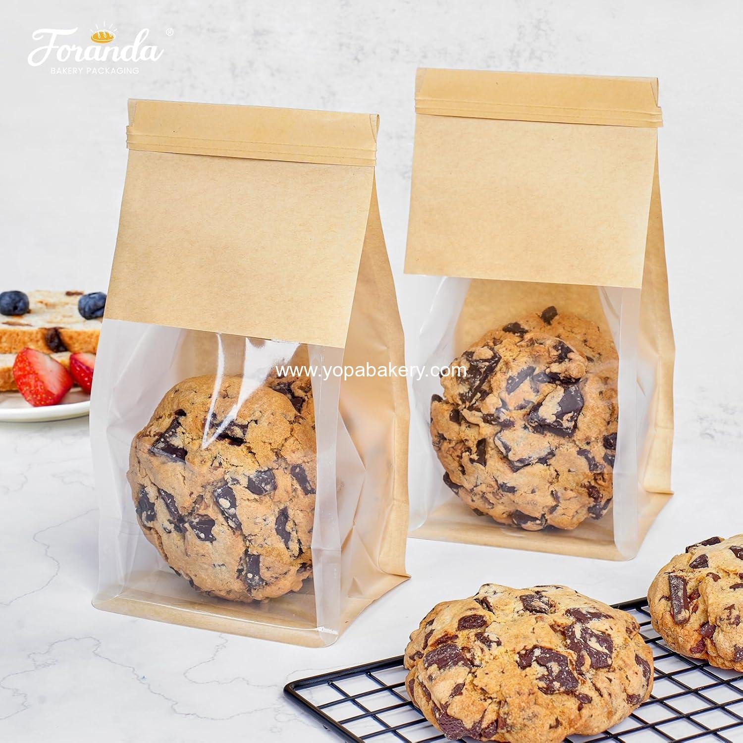 Wholesale 50 Pack Cookie Packaging Bags, 3.9x3.1x8.2 Inches Resealable Bakery Bags with Window and Tin Tie for Baked Goods and Gifts - Factory Wholesale 50 Pack Cookie Packaging Bags, 3.9x3.1x8.2 Inches Resealable Bakery Bags with Window and Tin Tie for Baked Goods and Gifts - Factory