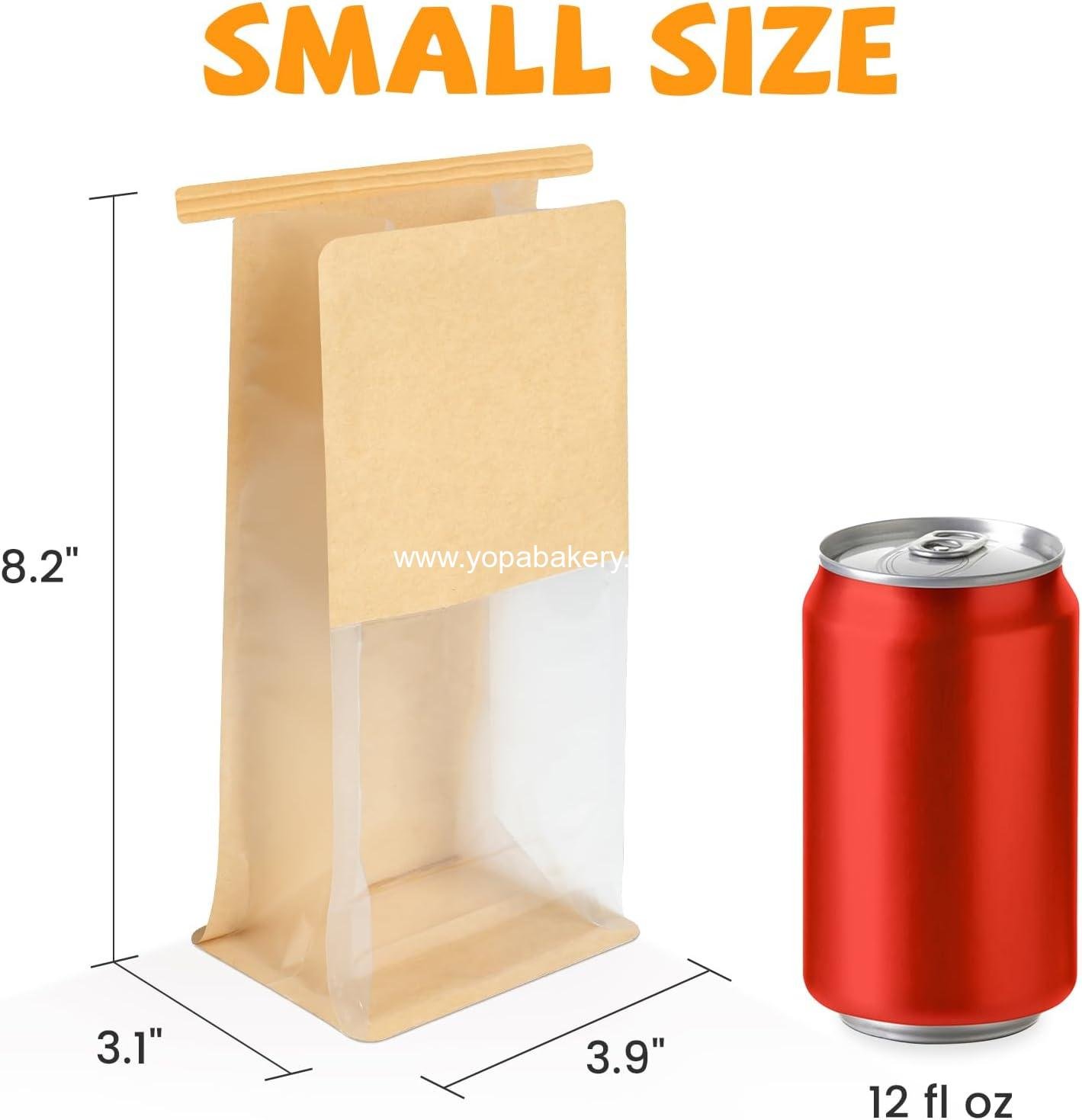 Wholesale 50 Pack Cookie Packaging Bags, 3.9x3.1x8.2 Inches Resealable Bakery Bags with Window and Tin Tie for Baked Goods and Gifts - Factory Wholesale 50 Pack Cookie Packaging Bags, 3.9x3.1x8.2 Inches Resealable Bakery Bags with Window and Tin Tie for Baked Goods and Gifts - Factory