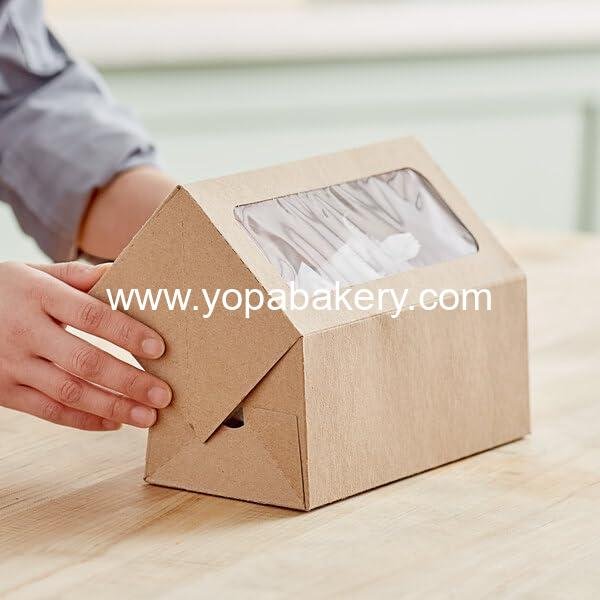 Wholesale Auto-Popup Bakery Box, Brown Paperboard, 9x4x3.5 Inch Rectangle with Clear Display Panel, 200 Count Bundle Factory Wholesale Auto-Popup Bakery Box, Brown Paperboard, 9x4x3.5 Inch Rectangle with Clear Display Panel, 200 Count Bundle Factory