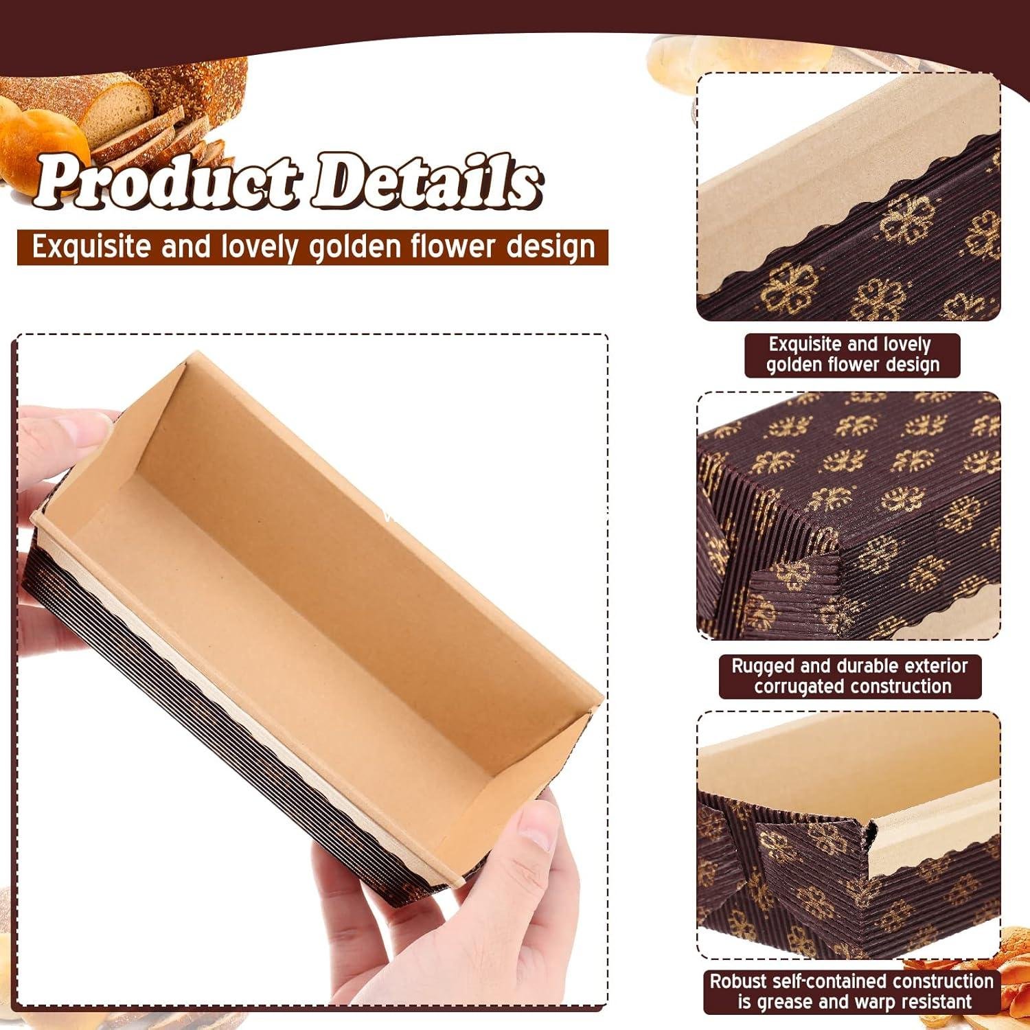 Wholesale 100-Piece Disposable Paper Loaf Pans for Baking - 6 x 2.6 x 2 Inch Rectangle Mold for Cakes and Bread Display, Factory