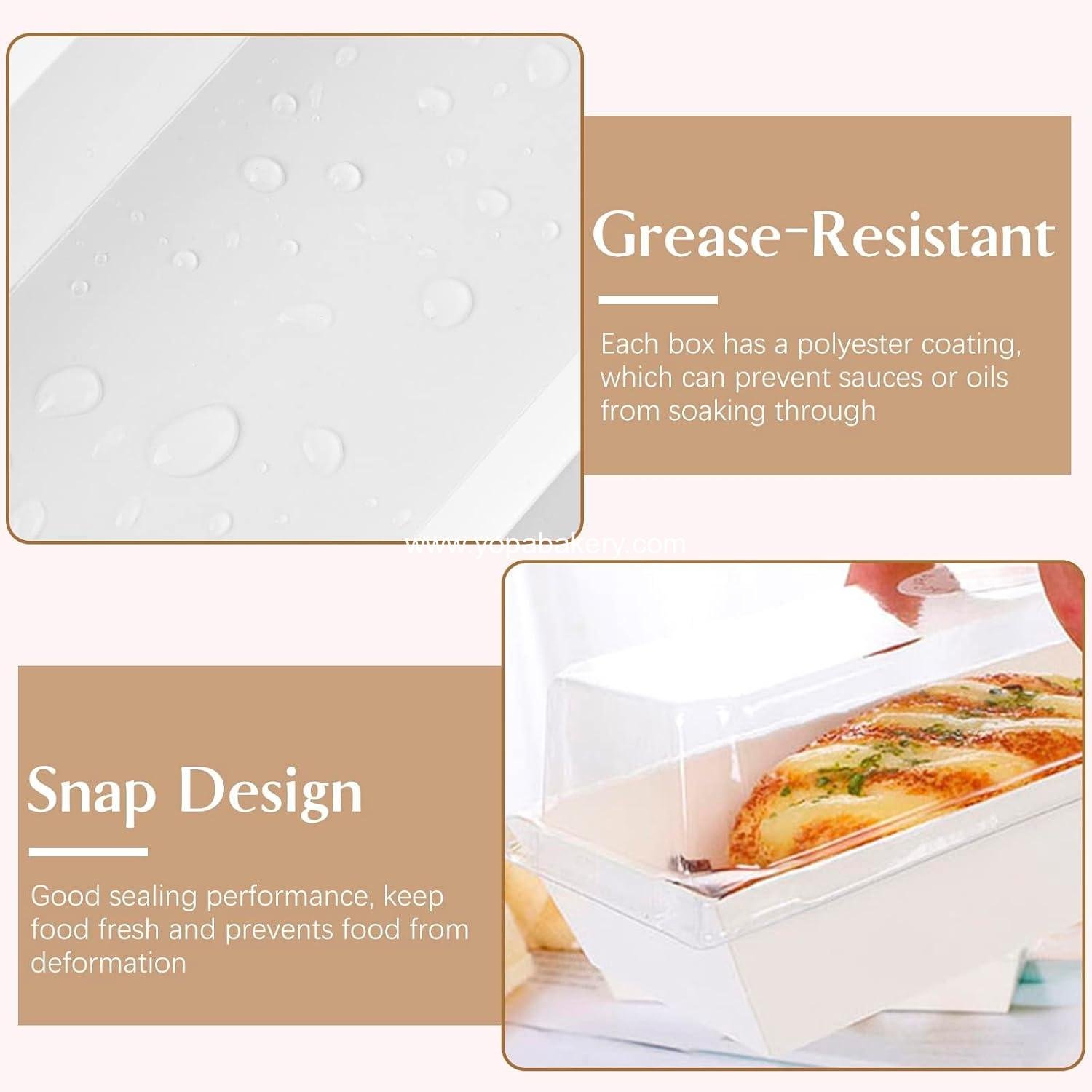 Wholesale 50 Pack Paper Charcuterie Boxes with Clear Lids, 7.5 Inch Small To Go Containers for Desserts, Cookies, Sandwiches, Pastries, Strawberries, Cupcakes (White) Factory