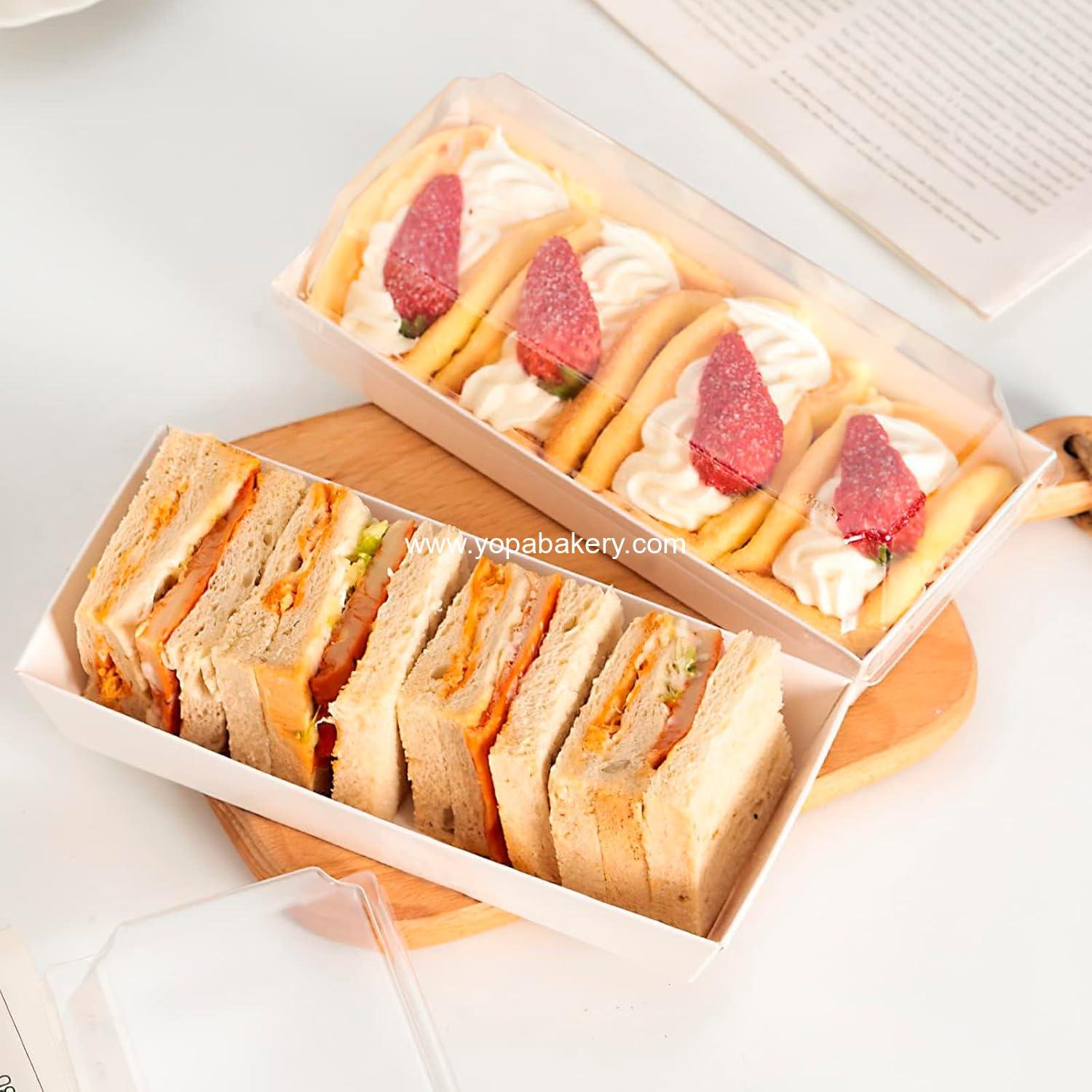 Wholesale 50 Pack Paper Charcuterie Boxes with Clear Lids, 7.5 Inch Small To Go Containers for Desserts, Cookies, Sandwiches, Pastries, Strawberries, Cupcakes (White) Factory