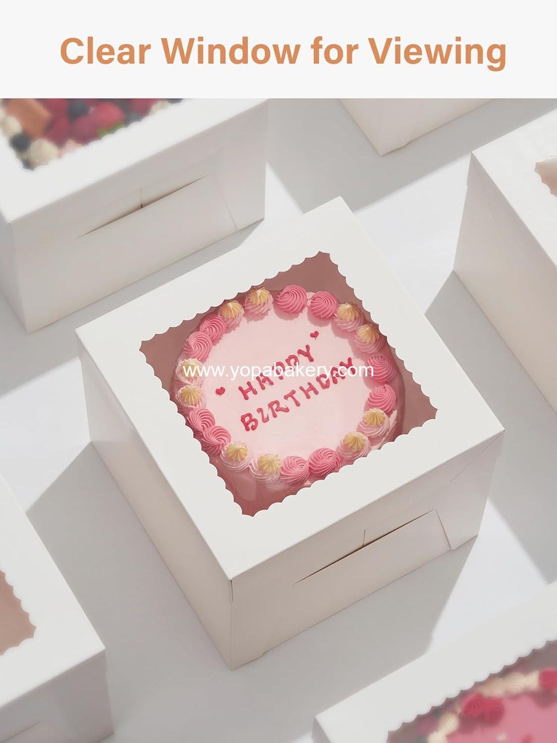 Wholesale 10 Sets Cake Boxes with Cake Boards, 10x10x8 Inch White Tall Cardboard Containers for Multi-Layer Desserts, Ideal for Decorating and Mother's Day - Factory