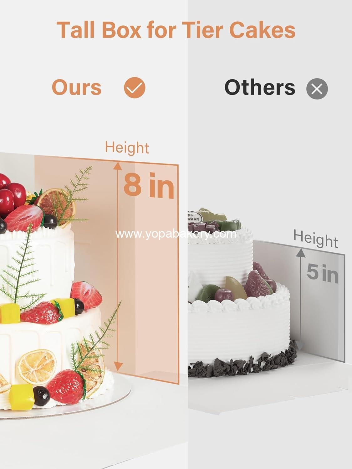 Wholesale 10 Sets Cake Boxes with Cake Boards, 10x10x8 Inch White Tall Cardboard Containers for Multi-Layer Desserts, Ideal for Decorating and Mother's Day - Factory