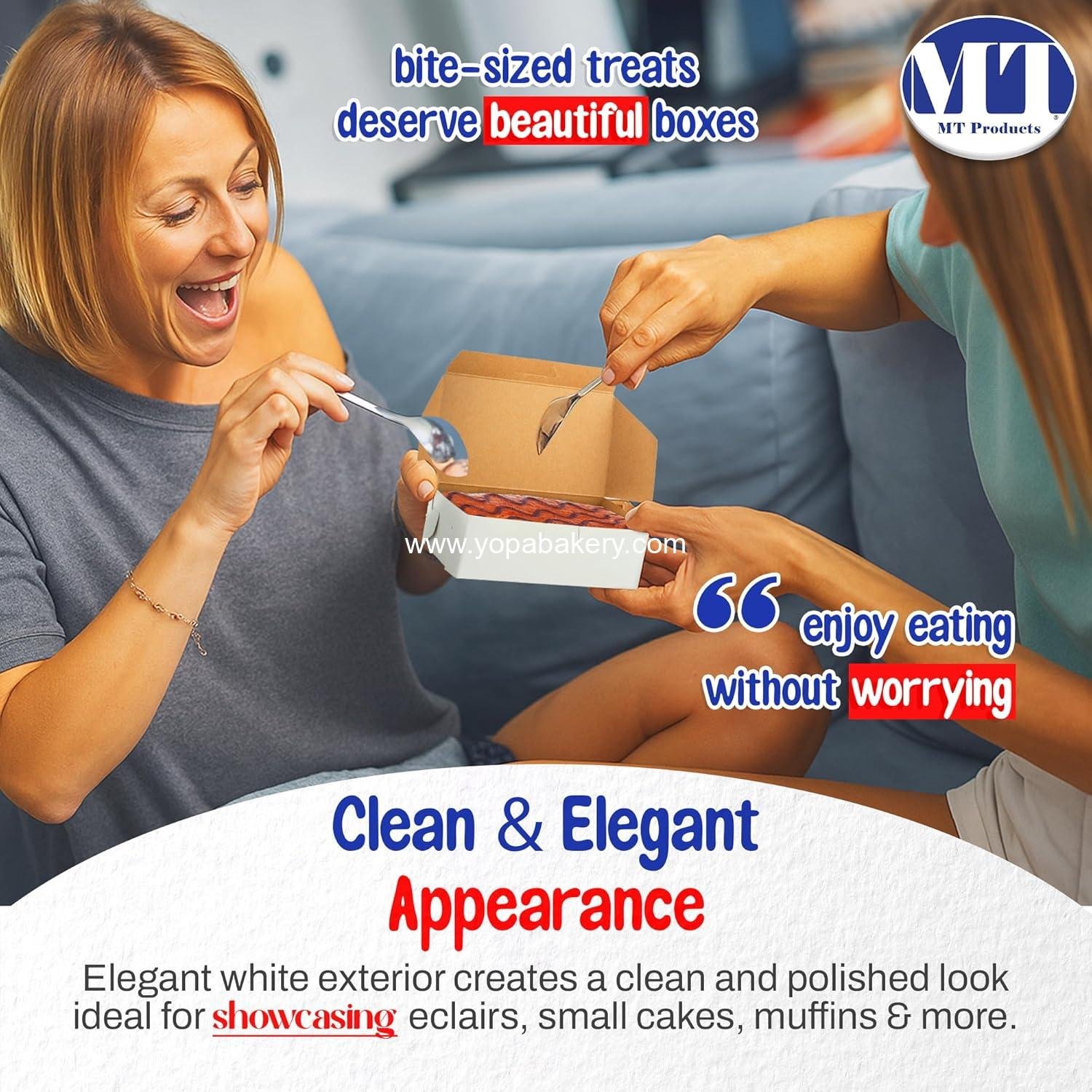 Wholesale No-Window Disposable Bakery Boxes for Eclair Donuts 6.25