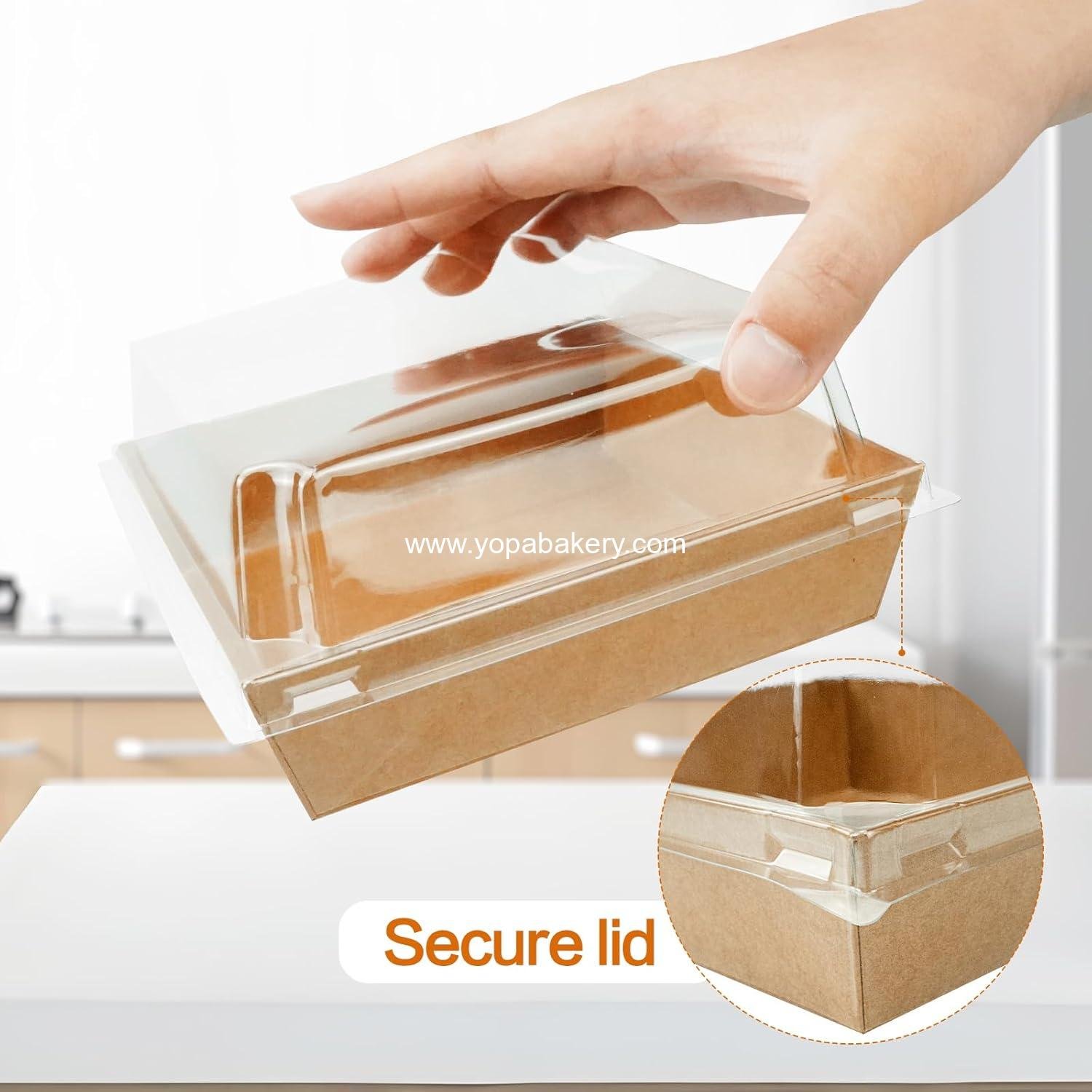 Wholesale 100 Pack Small Charcuterie Boxes with Clear Lids, 5 Inch Disposable Square Paper Bakery Dessert Containers for Cookies, Sushi, Cake Slices, Muffins Factory