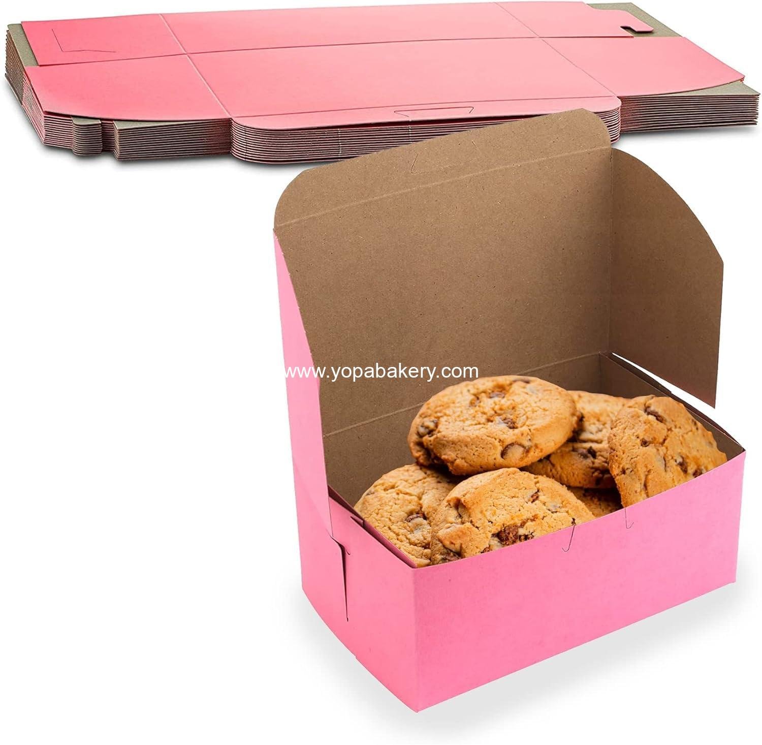 MT Products Pink Cookie Boxes 7" x 5" x 3" - Bakery Boxes No-Window (Pack of 250) - Made in the USA